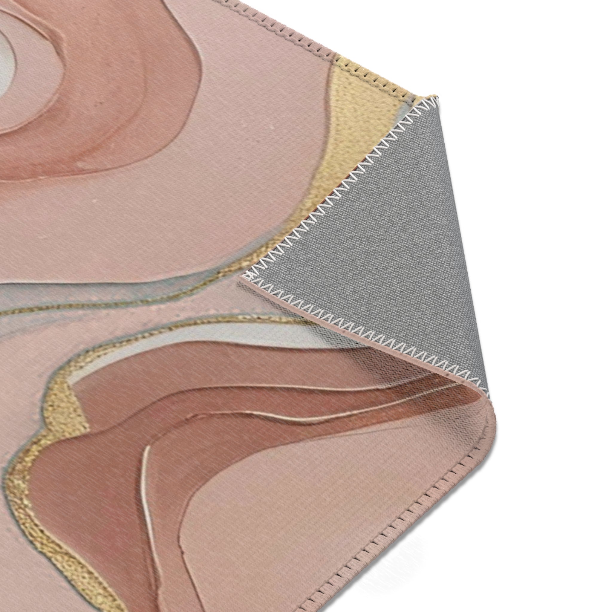 Abstract Area Rug | Taupe Brown Beige, Blush Pink Grey Watercolor