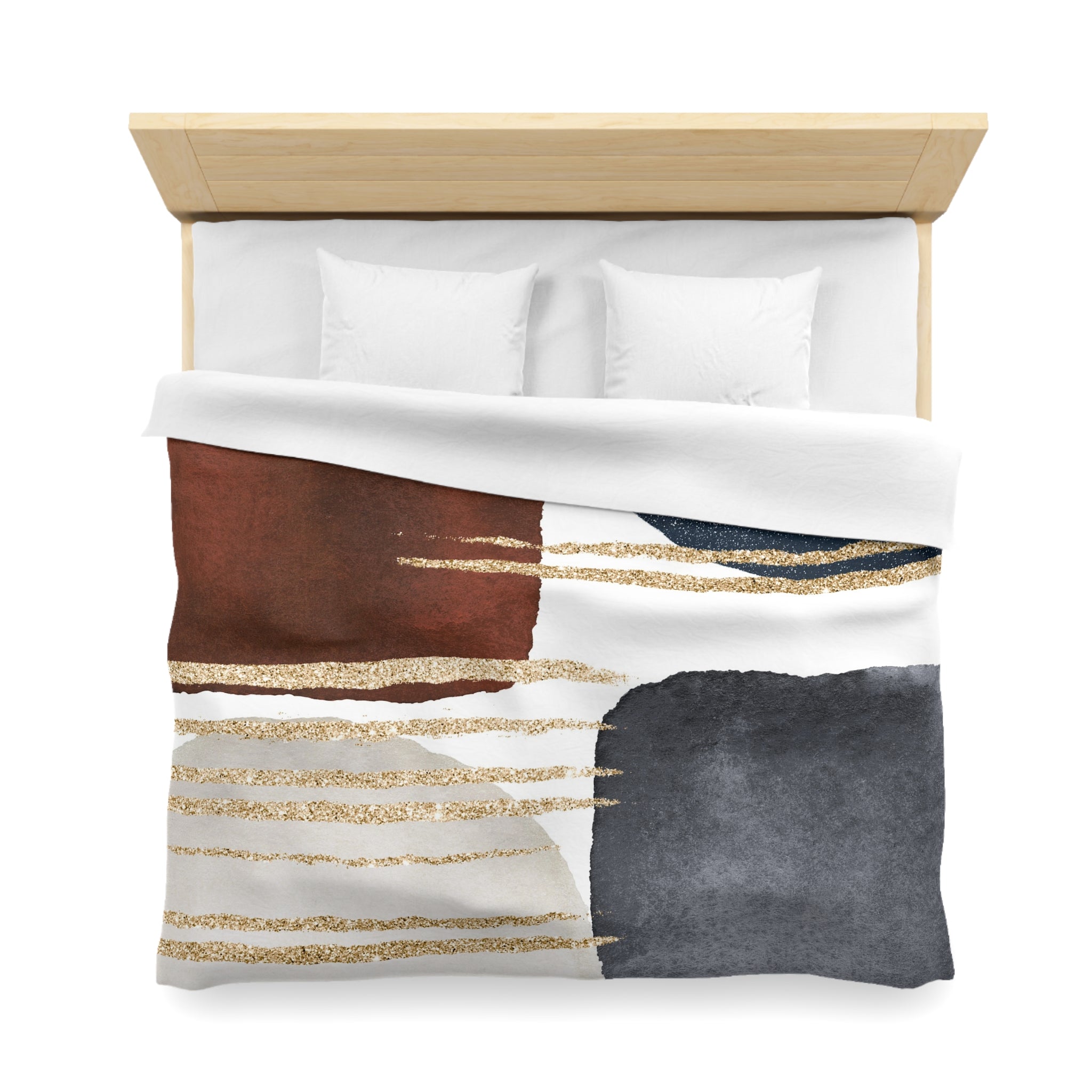 Abstract Duvet Cover | Rust Brown, Grey | Bedroom Decor