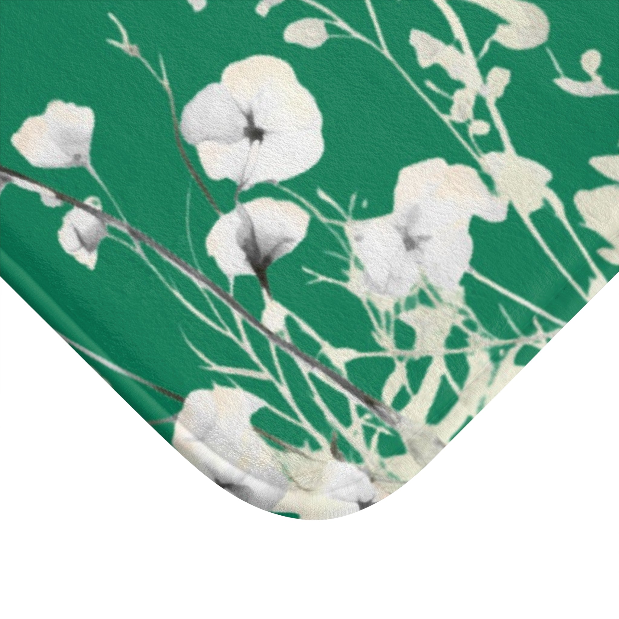 Floral Bath Mat | Sea Green Watercolor Kitchen Mat