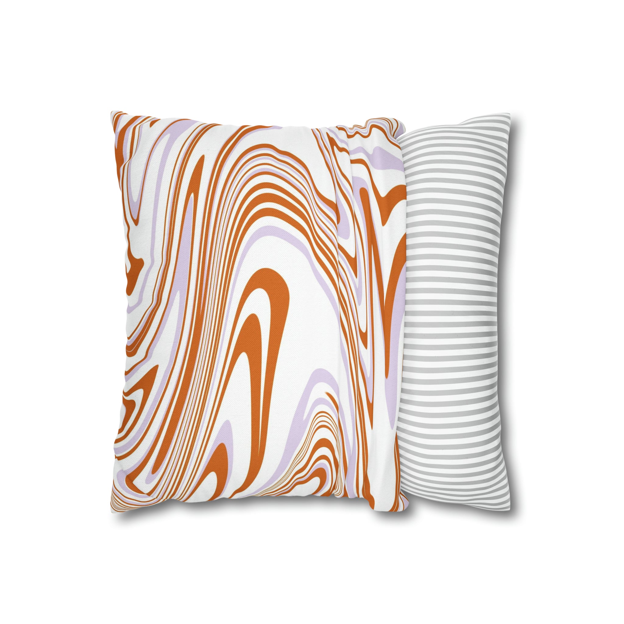 Abstract Pillow Cover | Retro Orange Lavender White