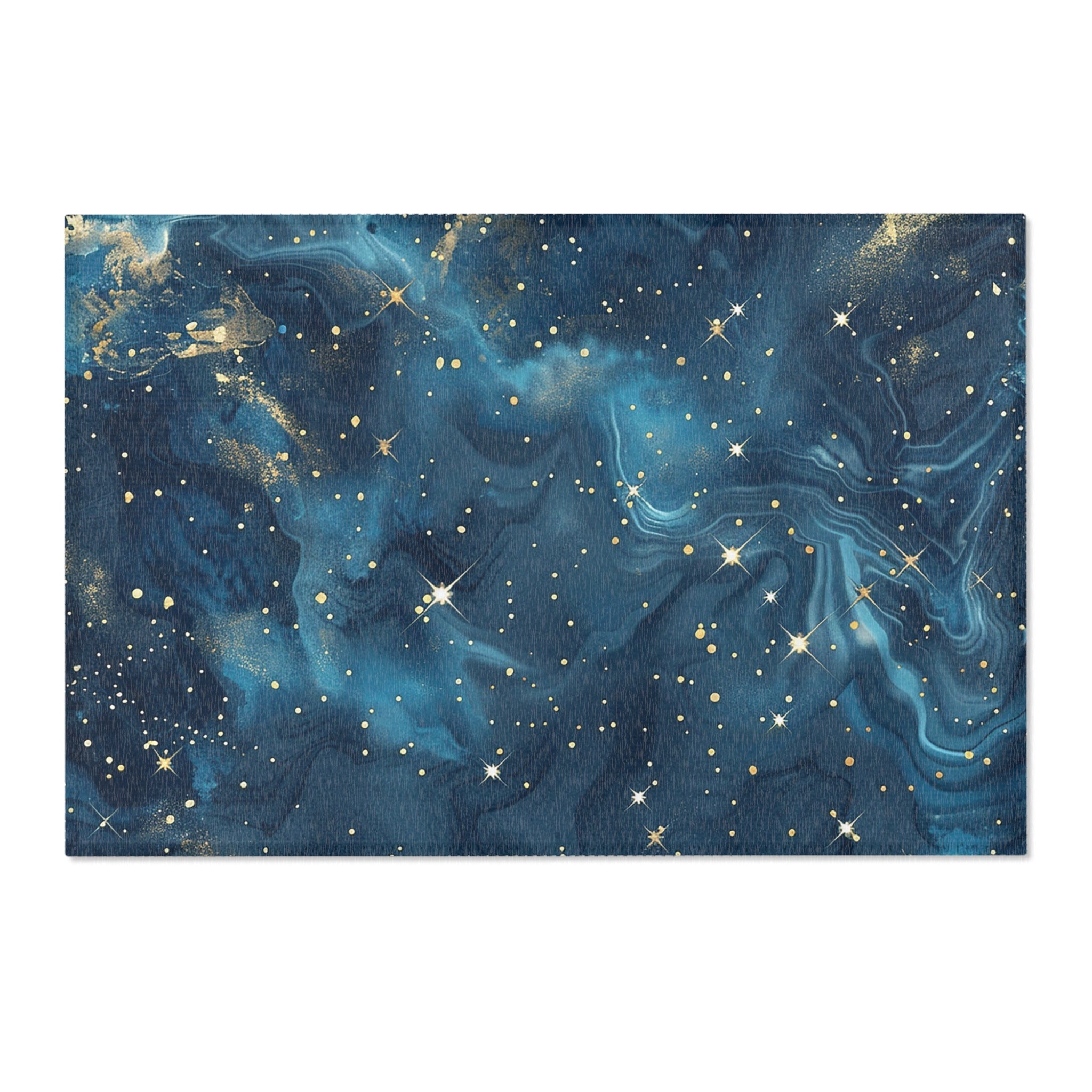 Abstract Area Rug | Celestial Sky Blue Whimsical Watercolor