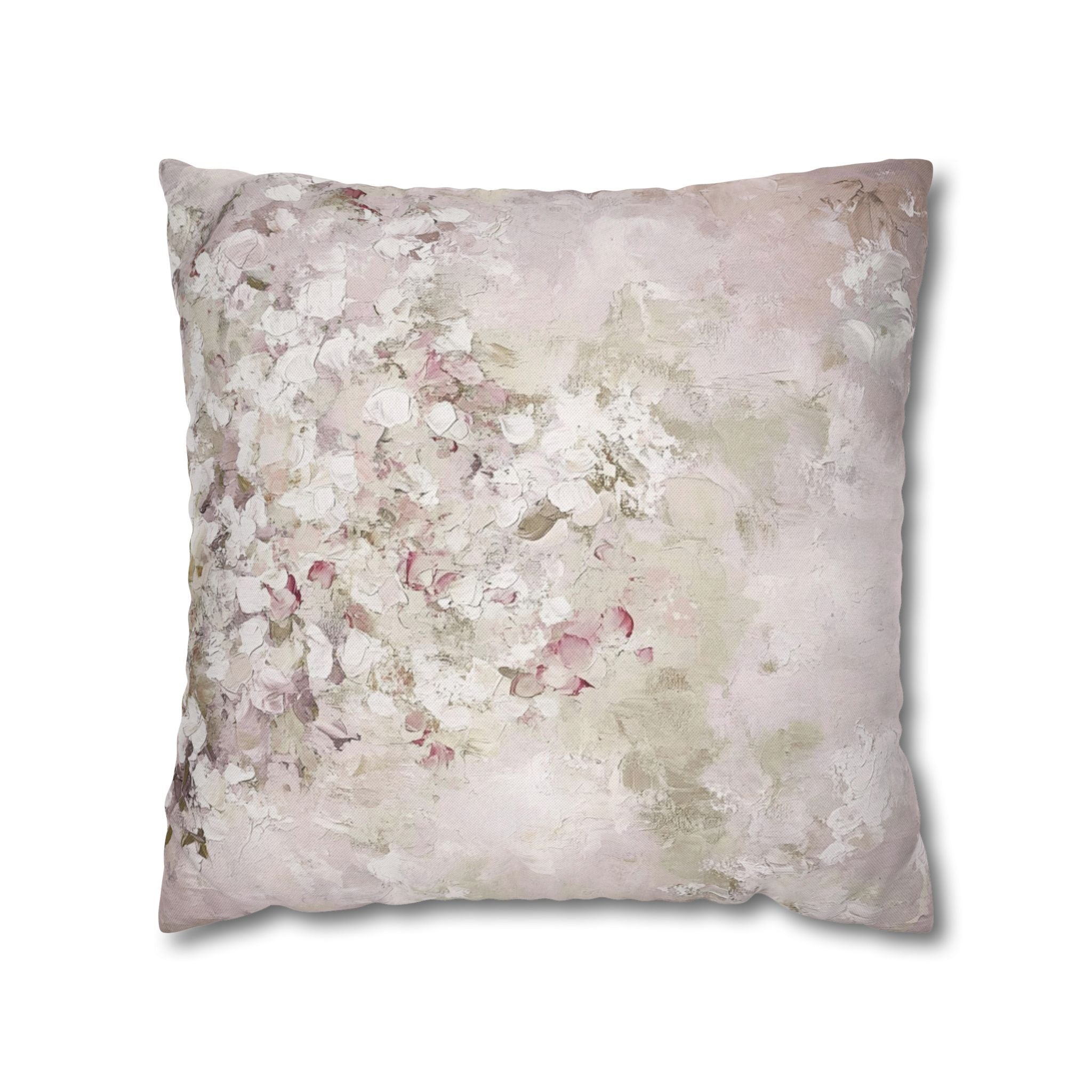 Botanical Watercolor Throw Pillow Cover | Pastel Blush Decor