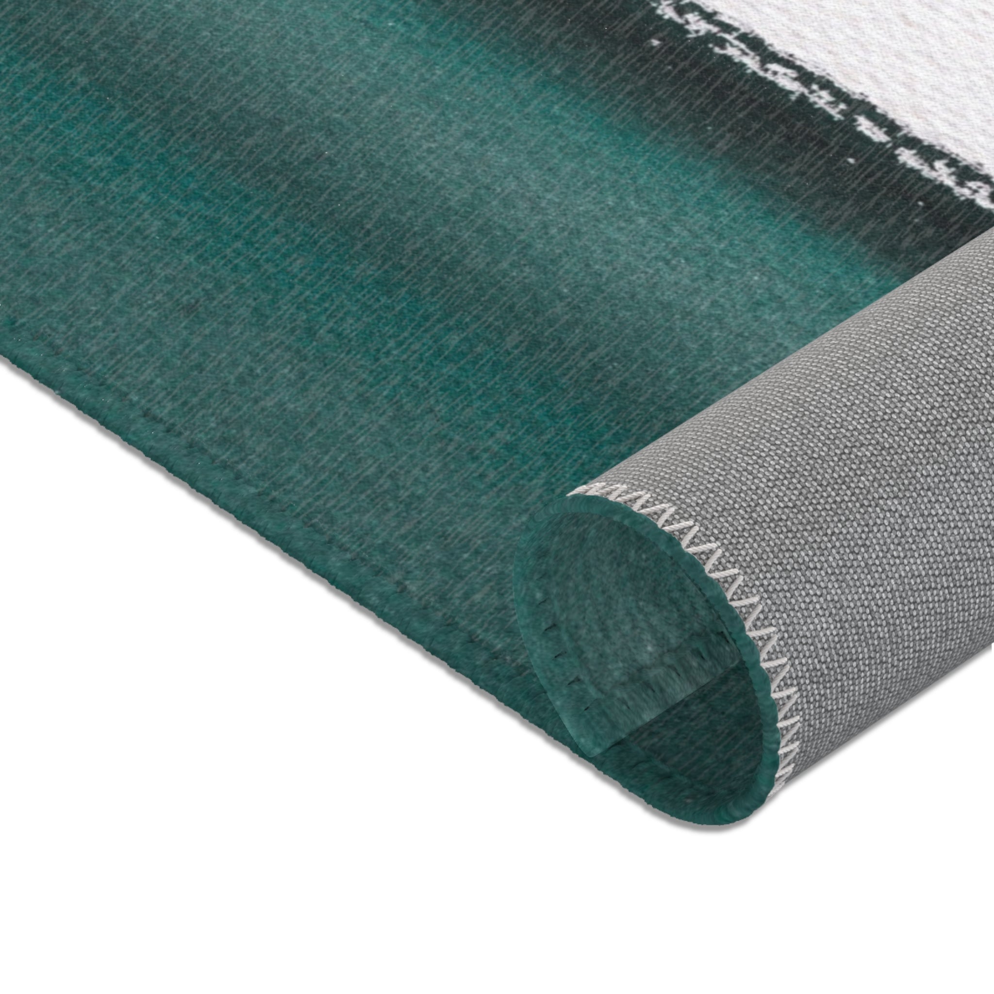 Abstract Area Rug | Rustic Teal Green Grey Black White