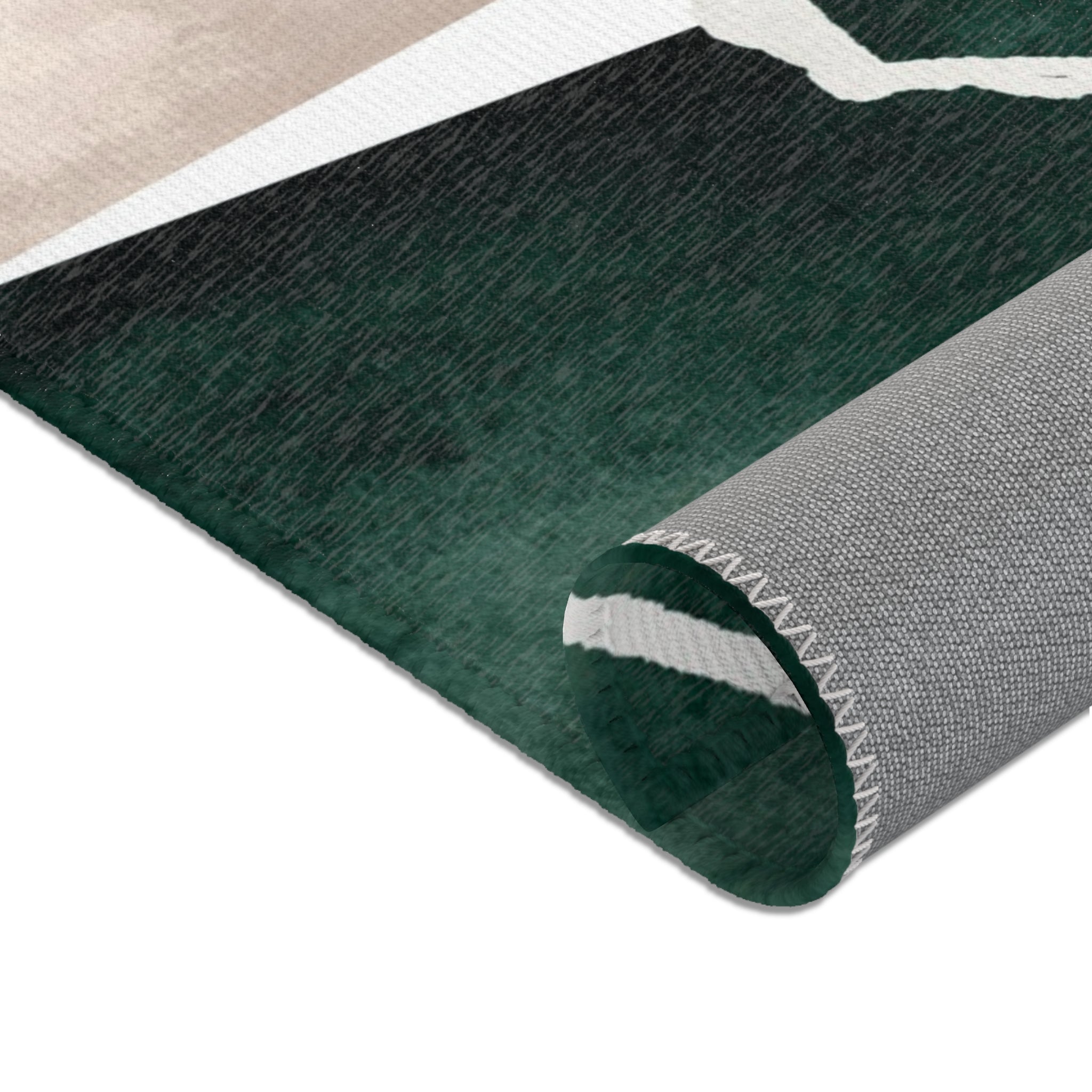 Abstract Area Rug | Watercolor Burnt Orange Sage Green White
