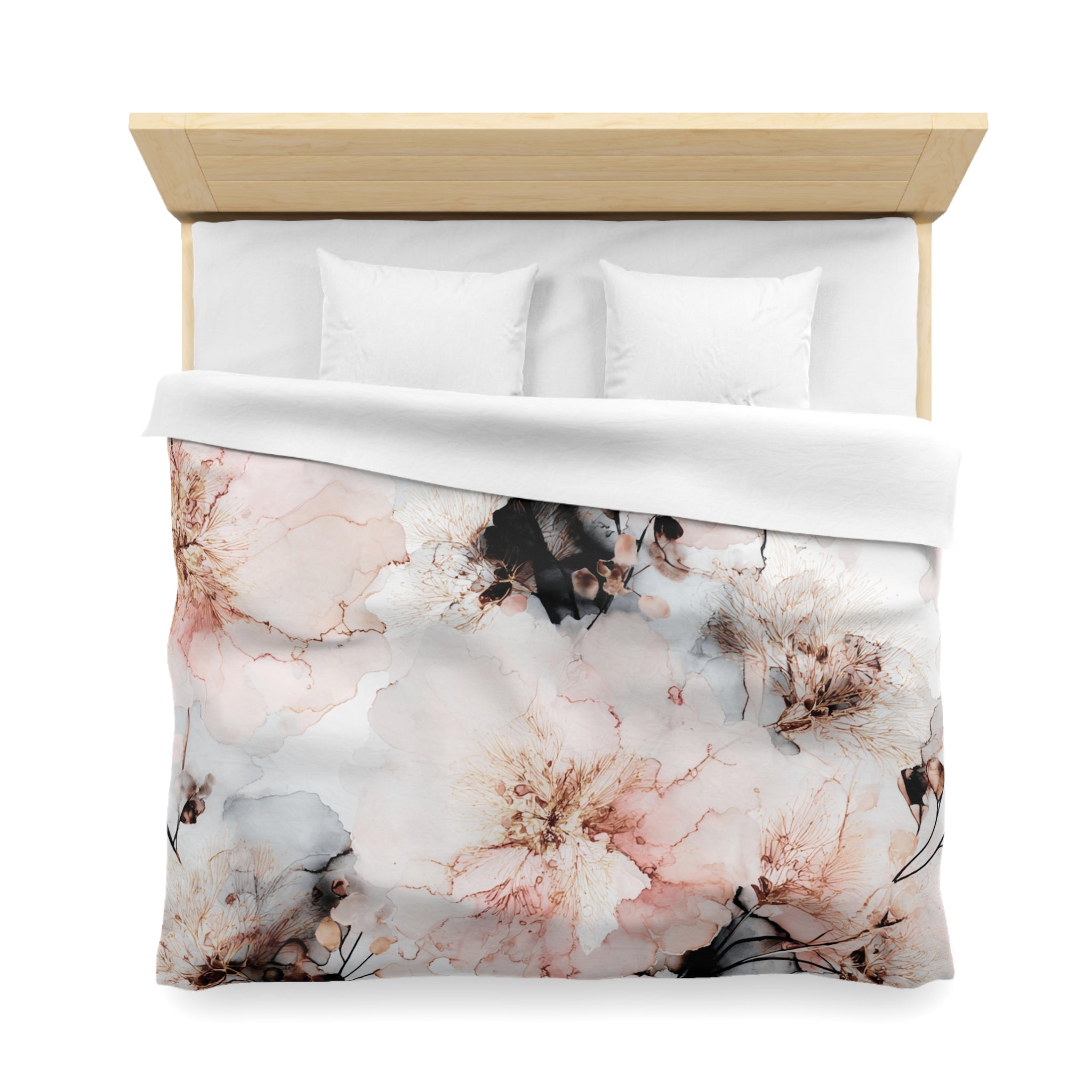 Floral Duvet, Pillow Cover | Grey Blush Bedroom Decor