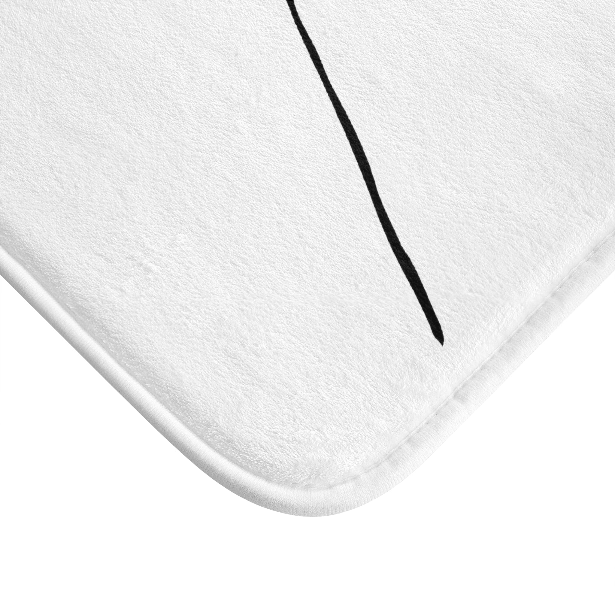 Minimalist Floral Bath, Kitchen Mat | White Black Palm Leaf