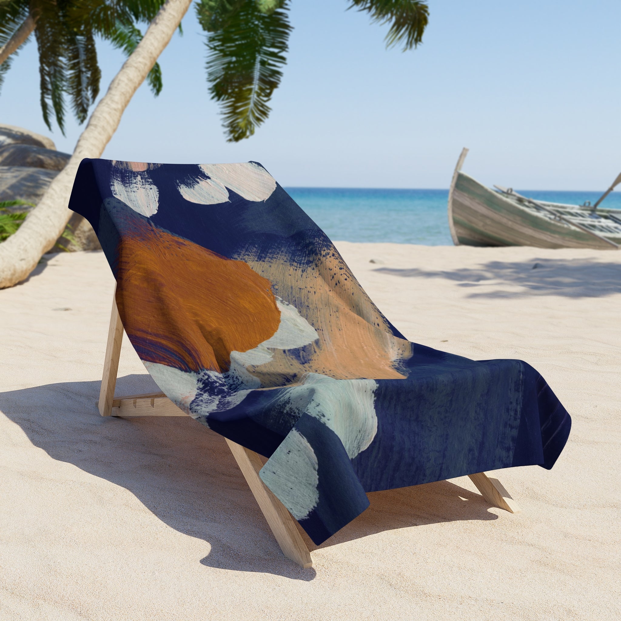 Bath, Beach Towel | Forest Hunger Green, Pink beige