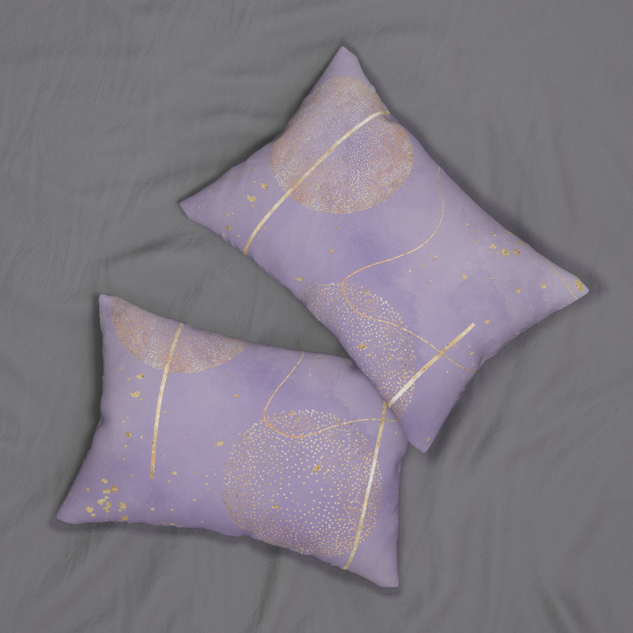 Abstract Lumbar Pillow | Lavender Purple Gold