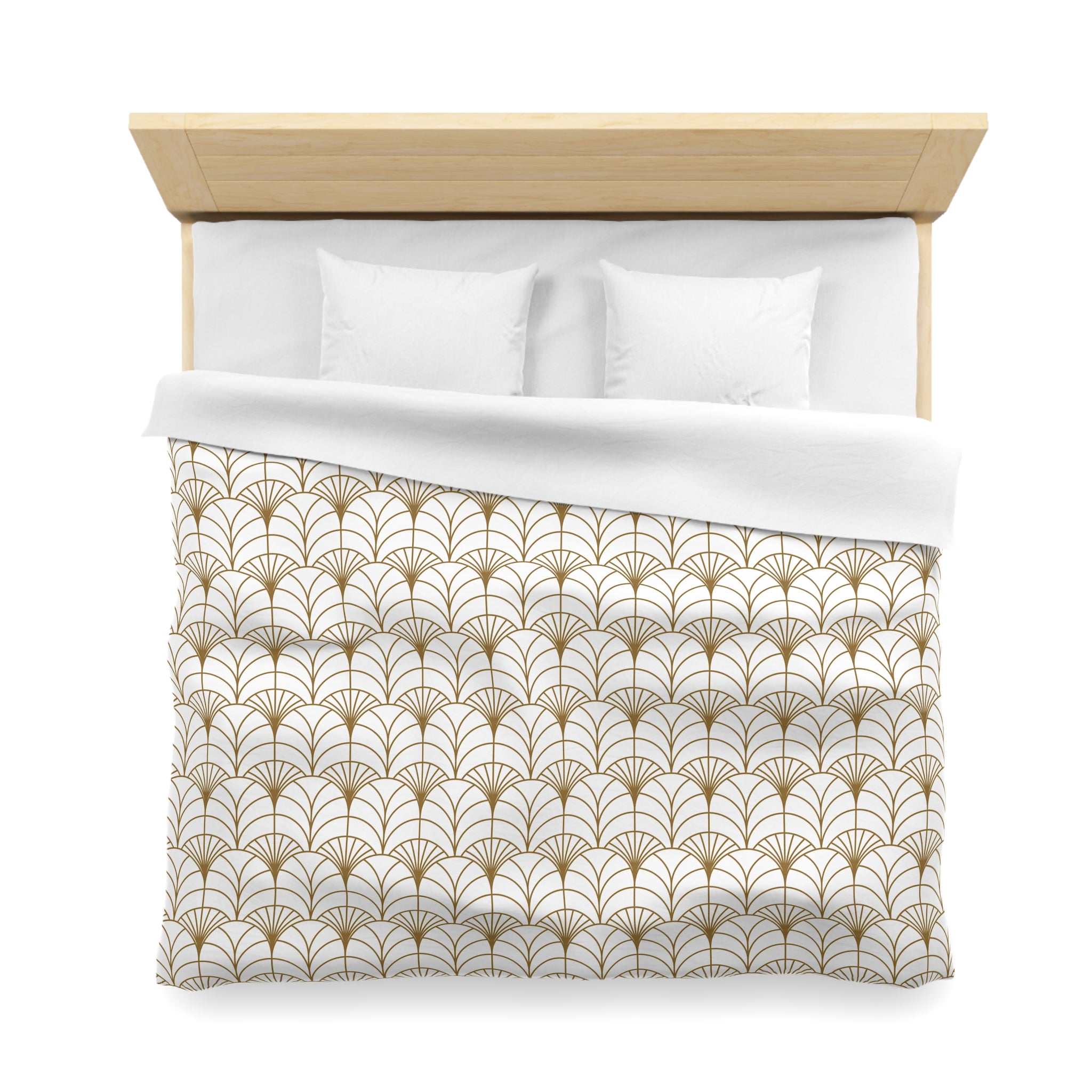 Art Deco Duvet Cover | Beige White Minimalist | Bedroom Decor