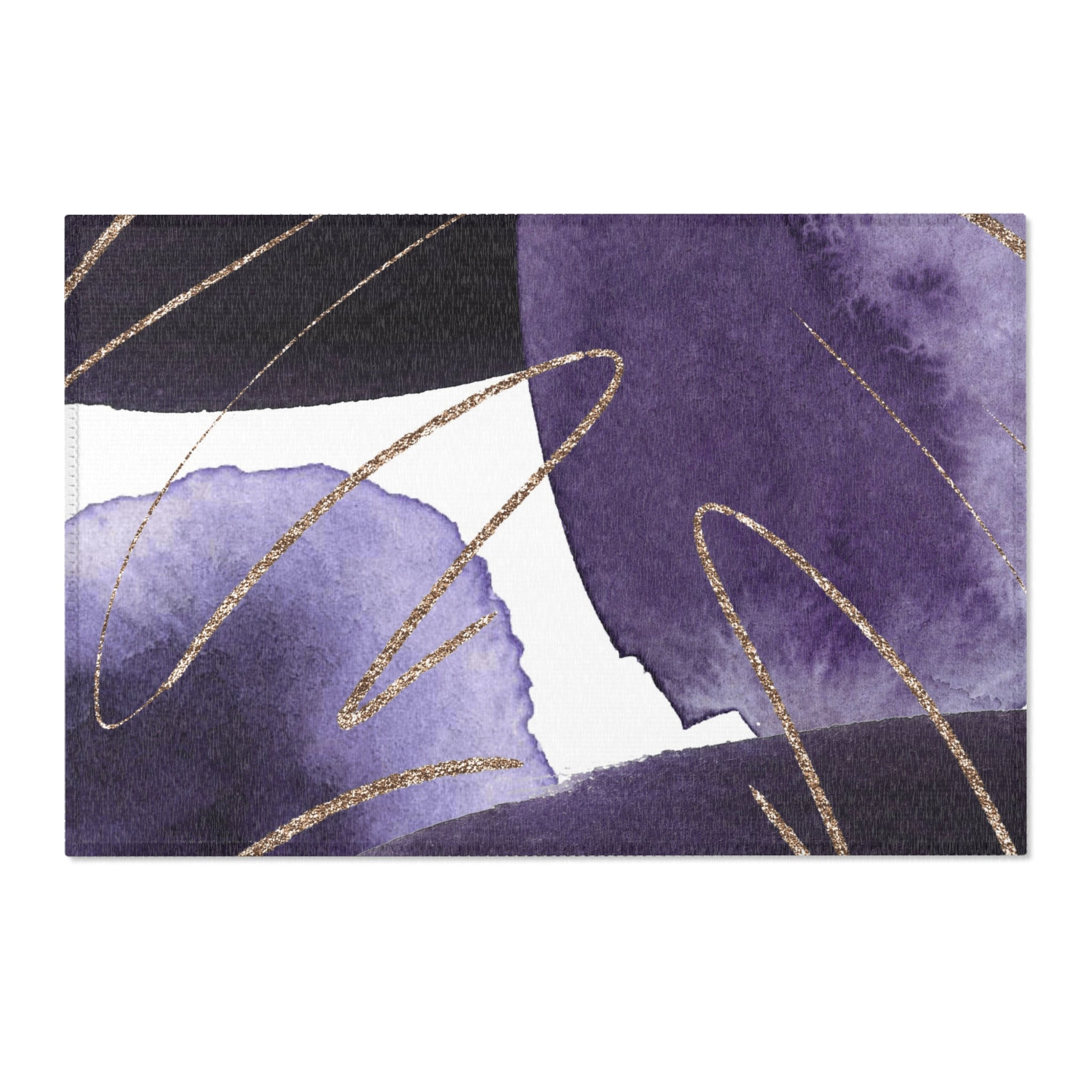 Abstract Area Rug | Watercolor Lavender Purple White