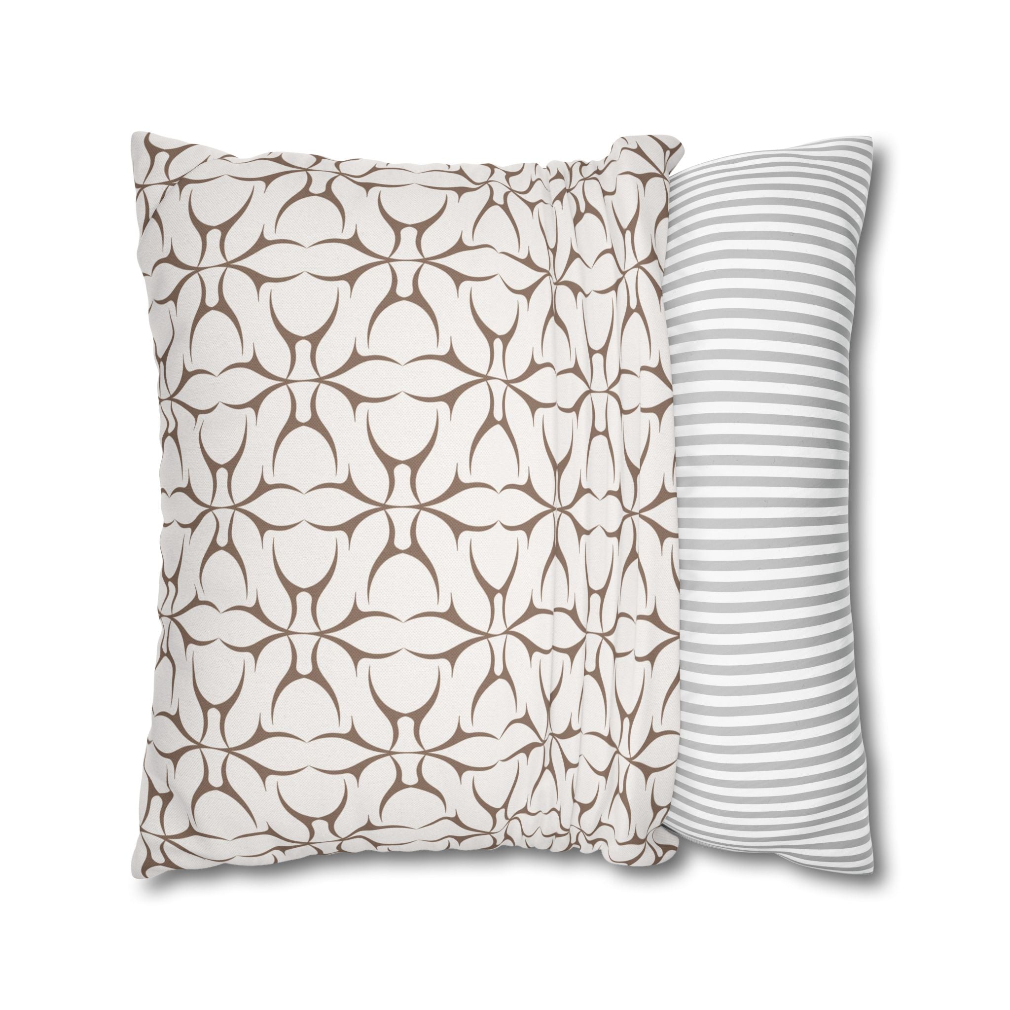 Abstract Pillow Cover | Taupe Beige Art Nouveau Pattern