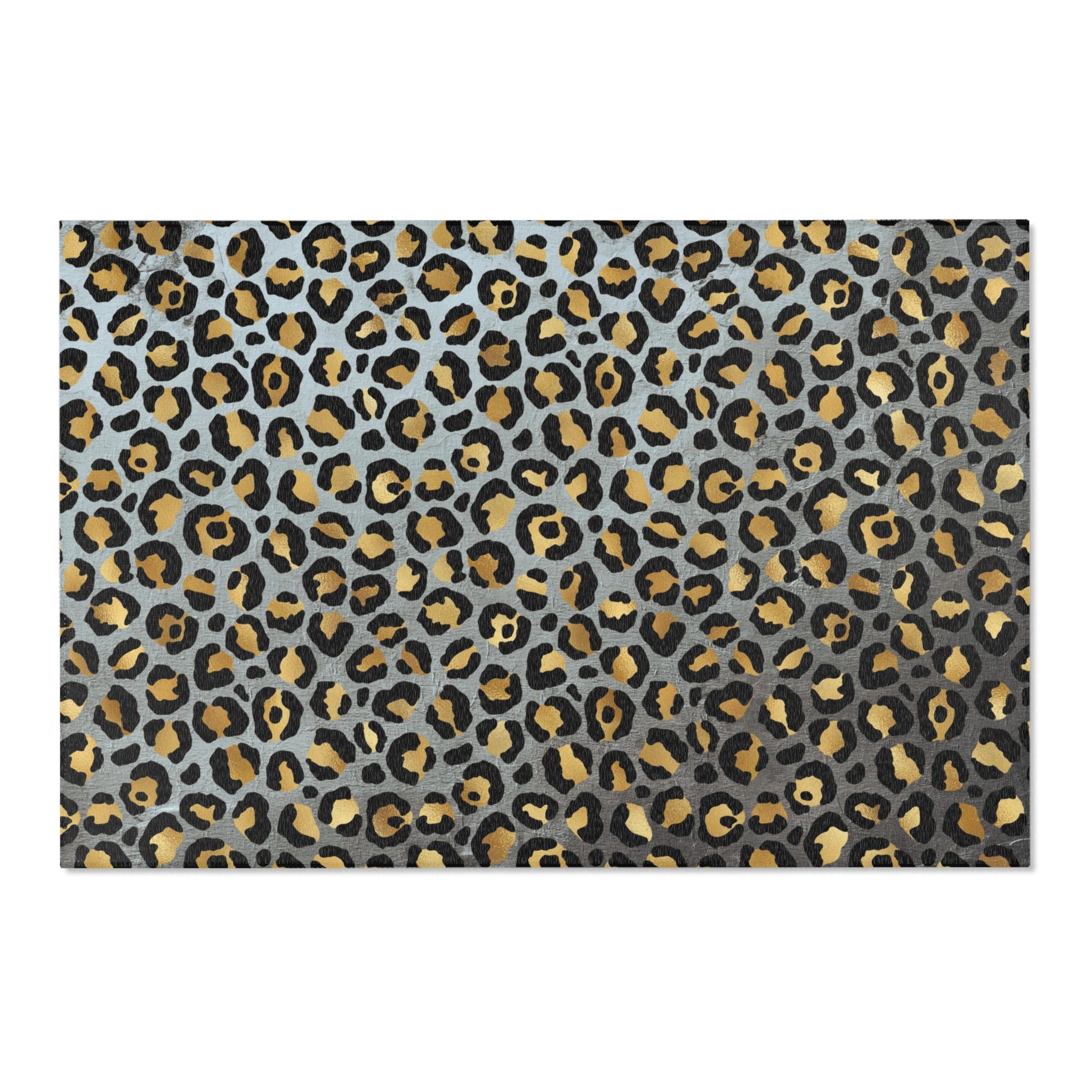 Large Area Rug | Grey Blue Black, Beige Leopard Animal Print