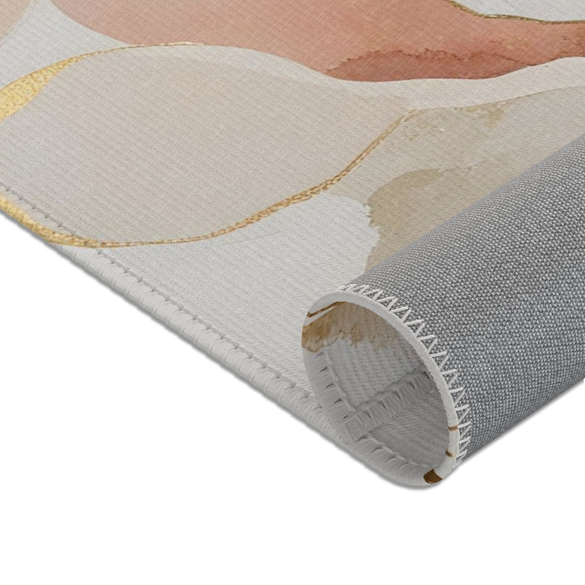 Abstract Area Rug | Sage Green, Blush Pink Ivory White Watercolor