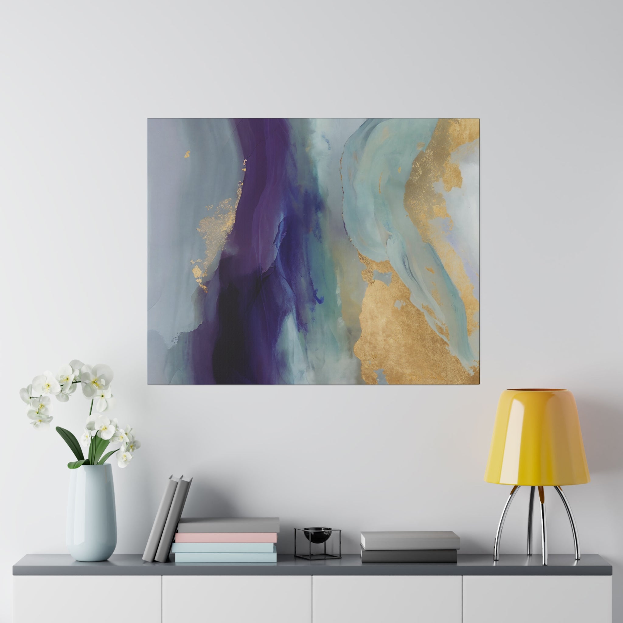 Abstract Canvas Wall Art | Purple Blue Green Ombre Wall Artwork