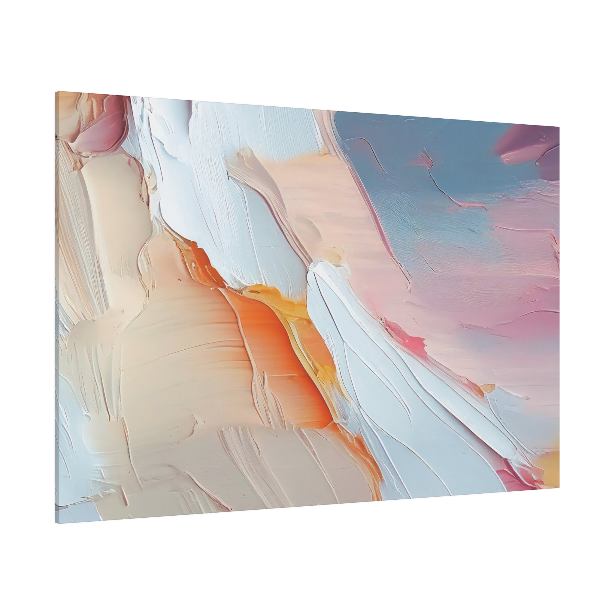 Abstract Canvas Wall Art | Sky Blue, Pink Beige Wall Artwork