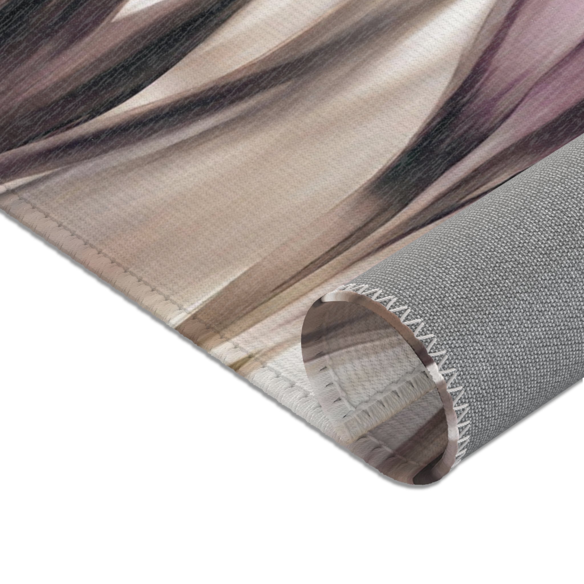 Abstract Large Area Rug | Brown Beige Purple Ombre