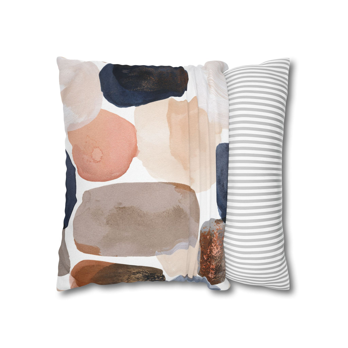 Abstract Pillow Cover | Navy Rust Pebble Stone Pillowcase