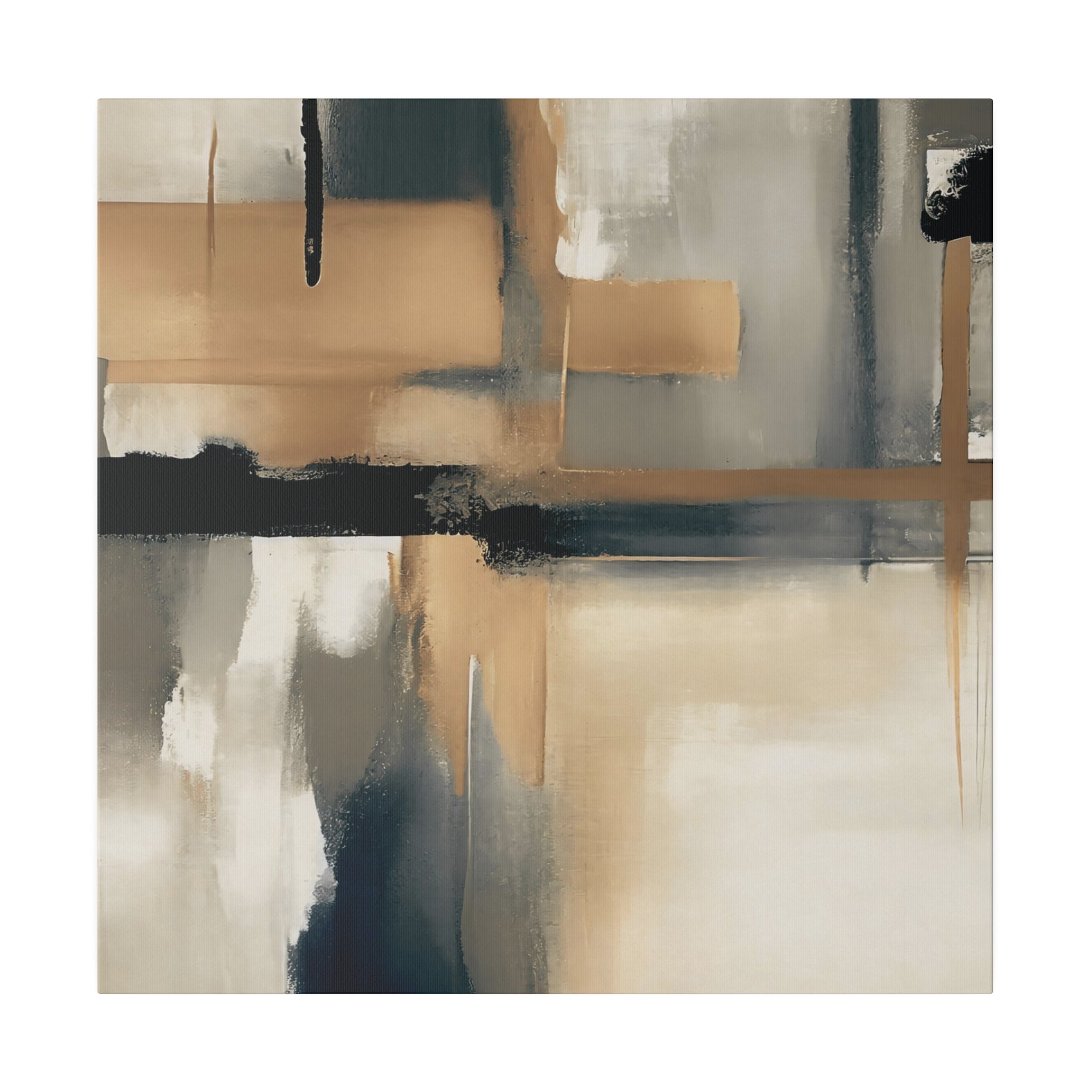 Canvas Wall Art | Earthy Beige Black Taupe Wall Artwork