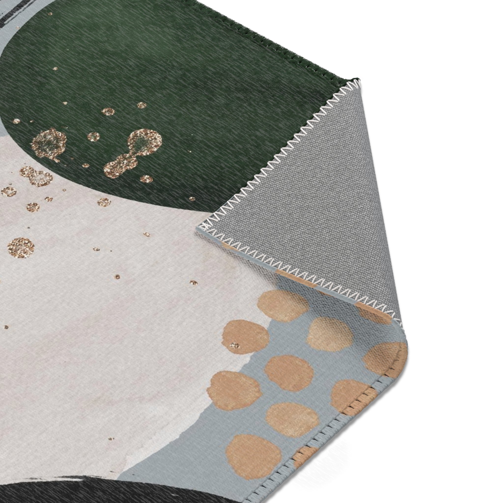 Area Rugs, Grey Black Ivory Green Beige Abstract Watercolor