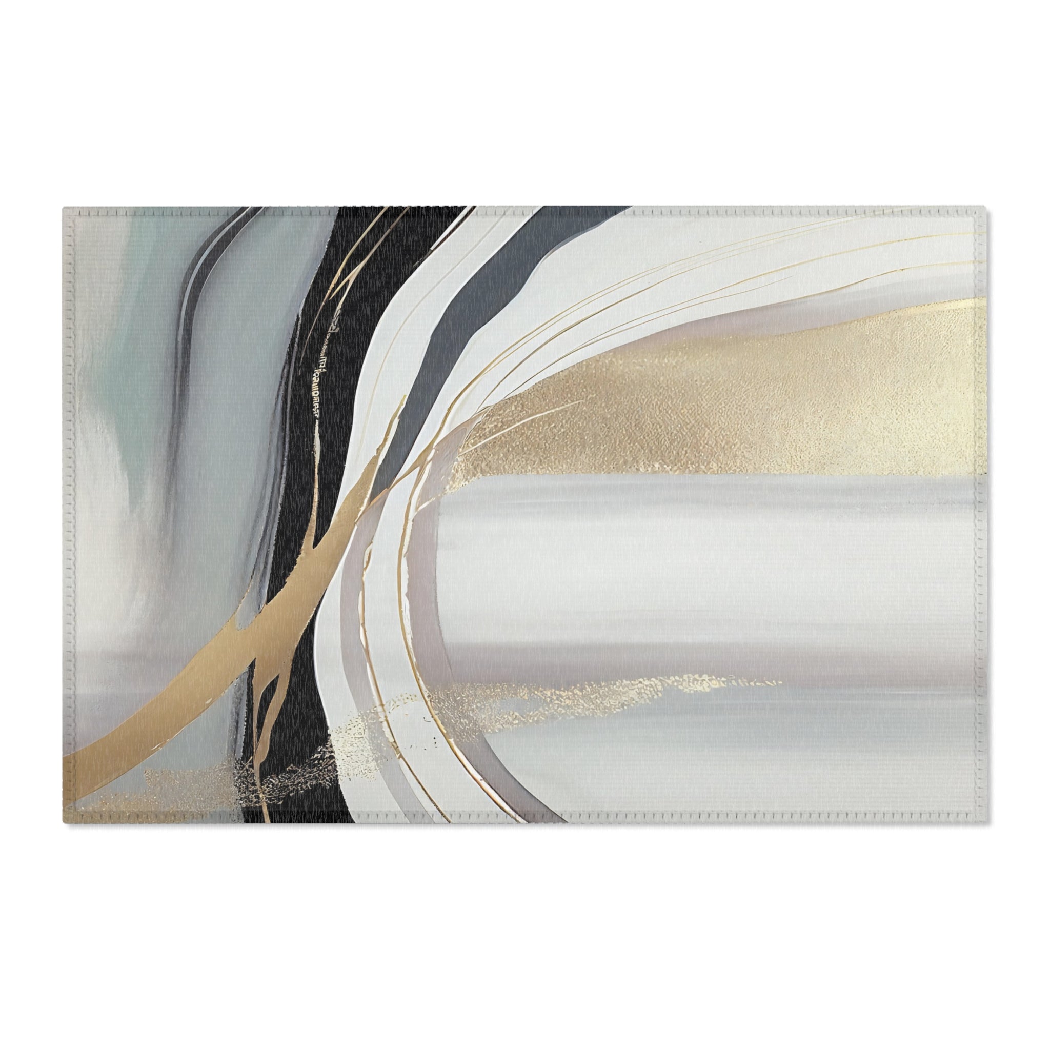 Modern Abstract Large Area Rug | Grey Black Beige ombre Watercolor Rug