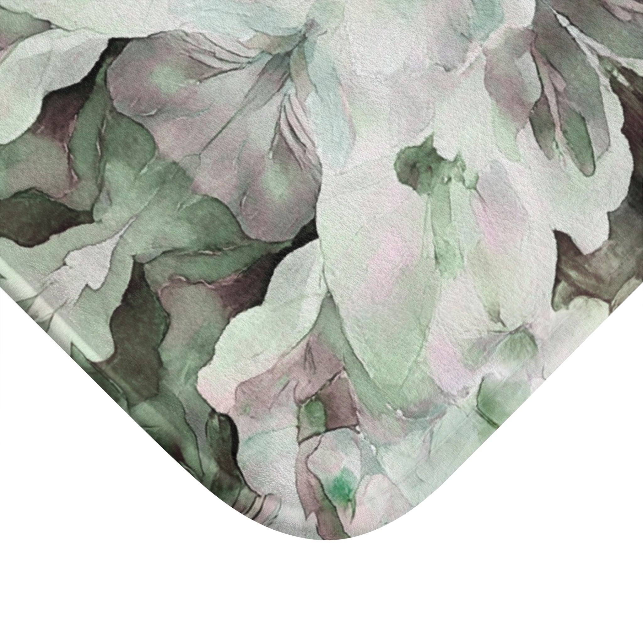 Abstract Bath Mat | Green Grey Watercolor Kitchen Mat