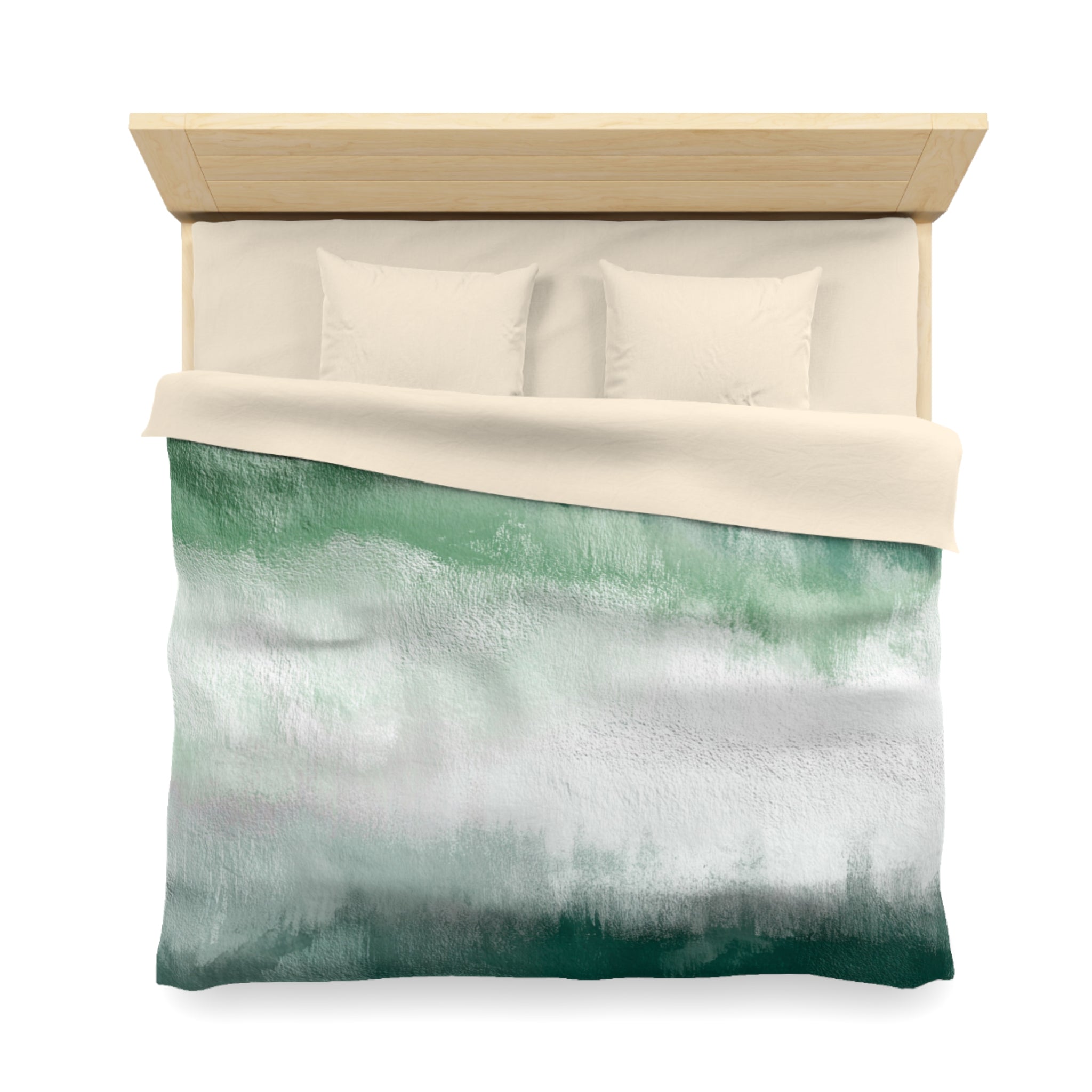 Ombre Duvet, Pillow Cover | White Green Bedroom Decor