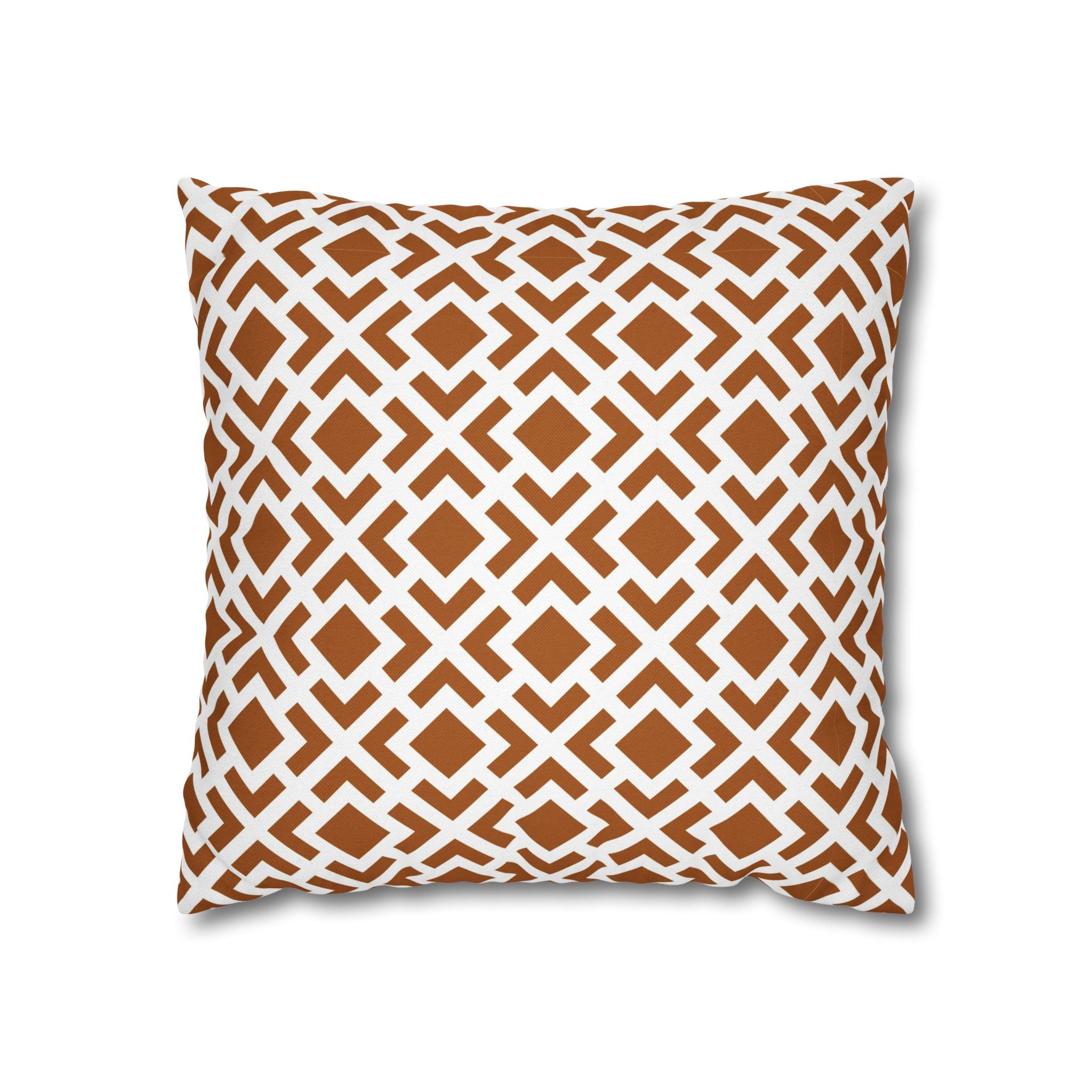 Geometric Pillow Cover | Brown White Pillowcase