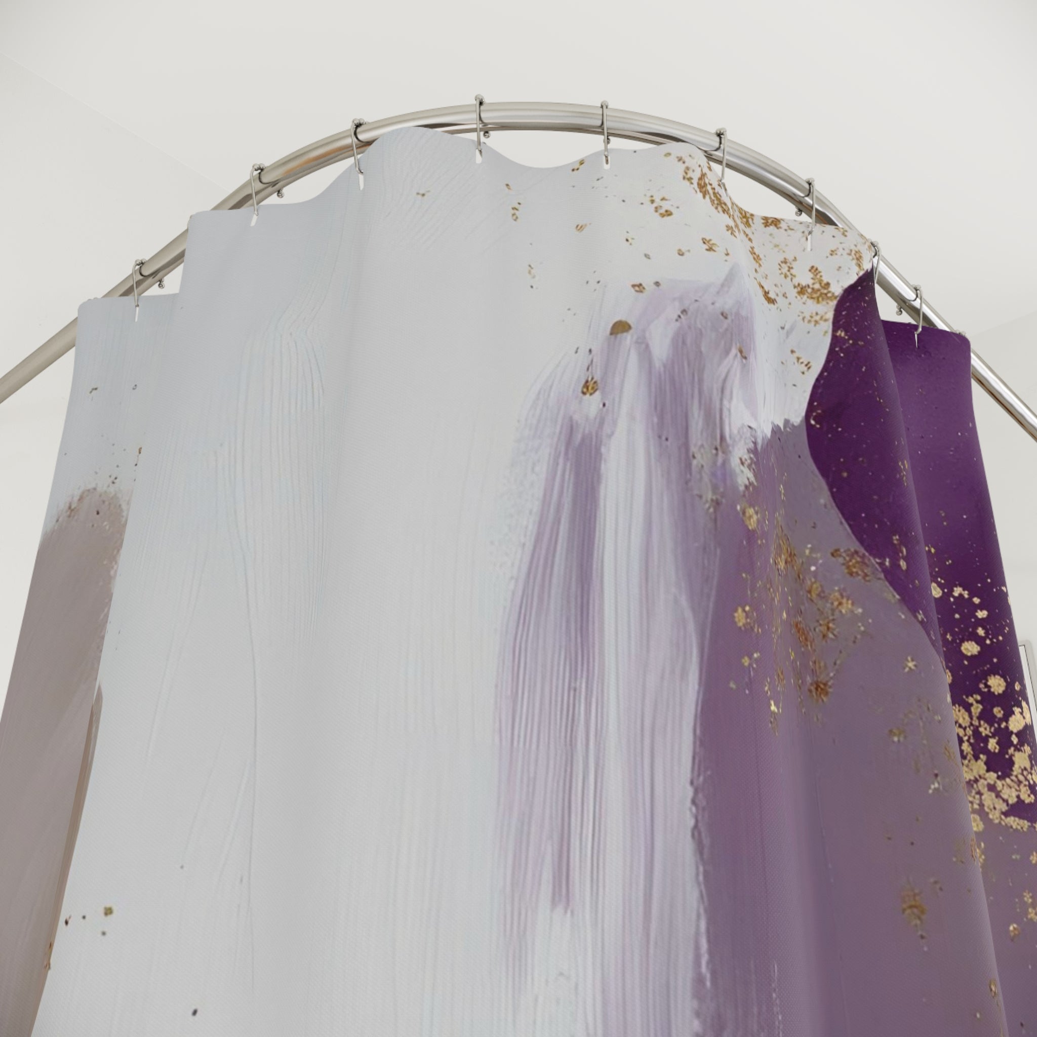 Boho Abstract Shower Curtain | Purple Taupe Grey