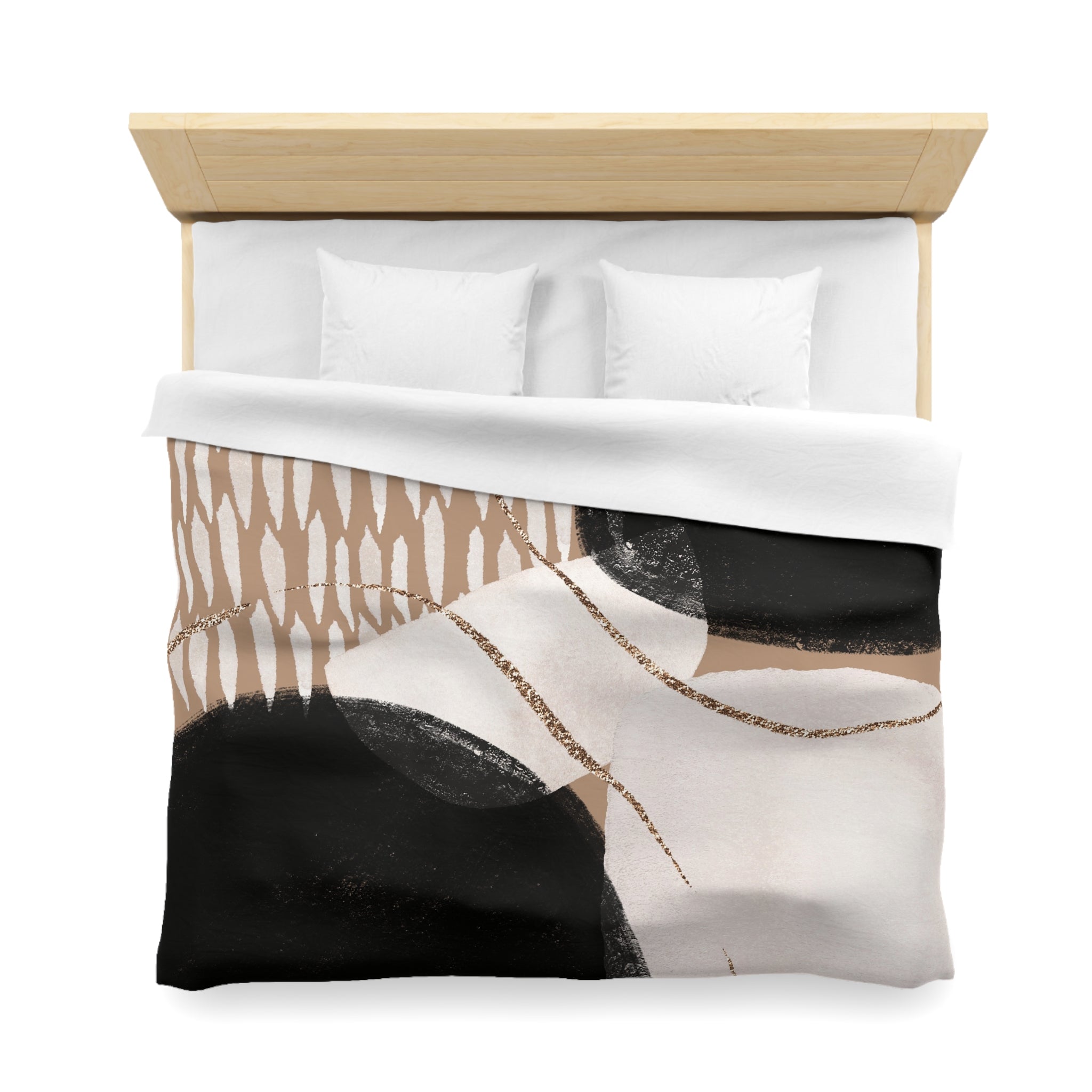 Abstract Duvet Cover | Black, Beige, Blush Ivory | Bedroom Decor