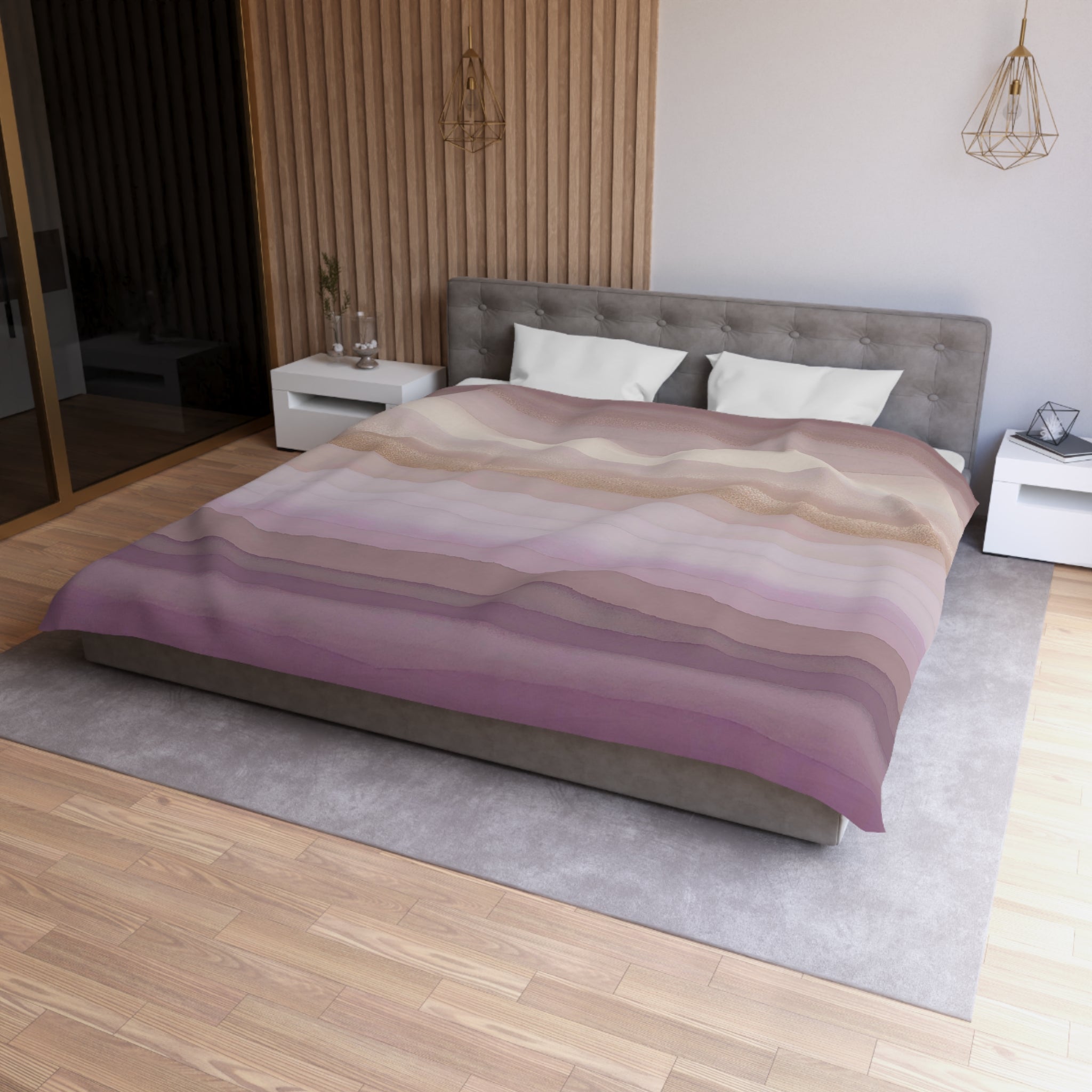 Abstract Duvet Pillow Cover Set | Lilac Lavender Purple Ombre