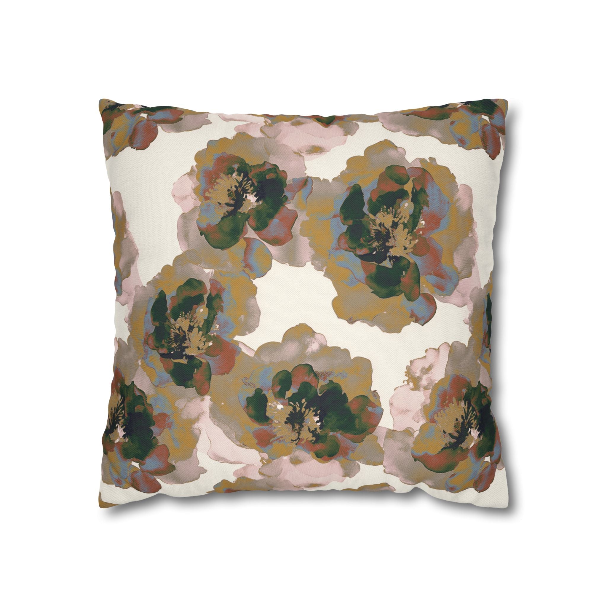 Floral Throw Pillow Cover, Grandmillenial Botanical Modern Organic Decor Cushion