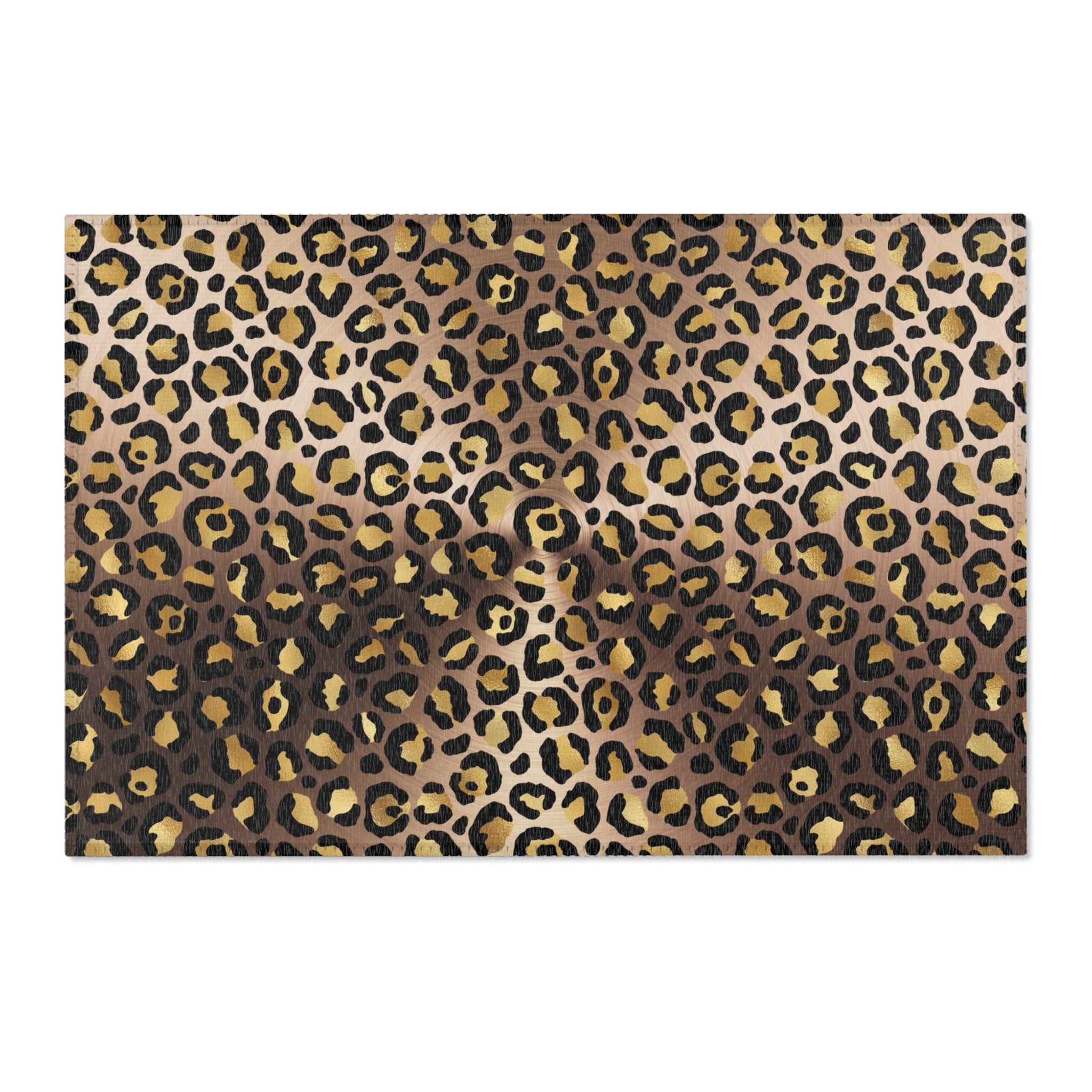 Beige Leopard Large Area Rug | Gold Brown, Black Animal Print
