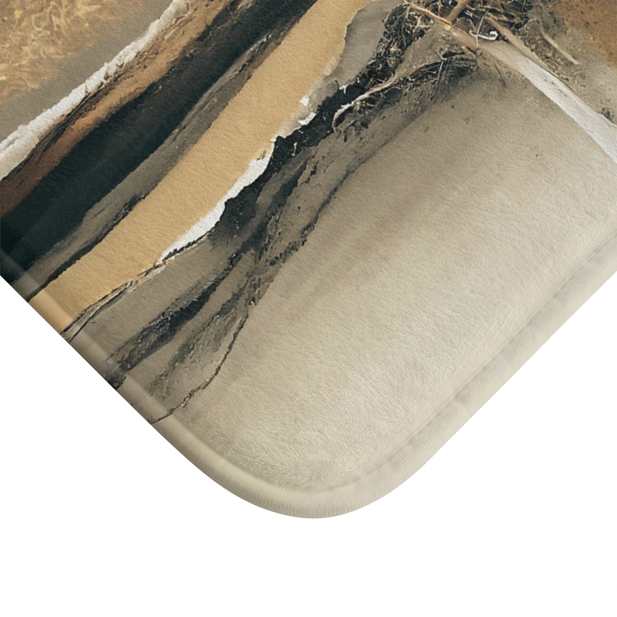 Abstract Bath, Kitchen Mat | Modern Ombre, Blue Beige, Grey