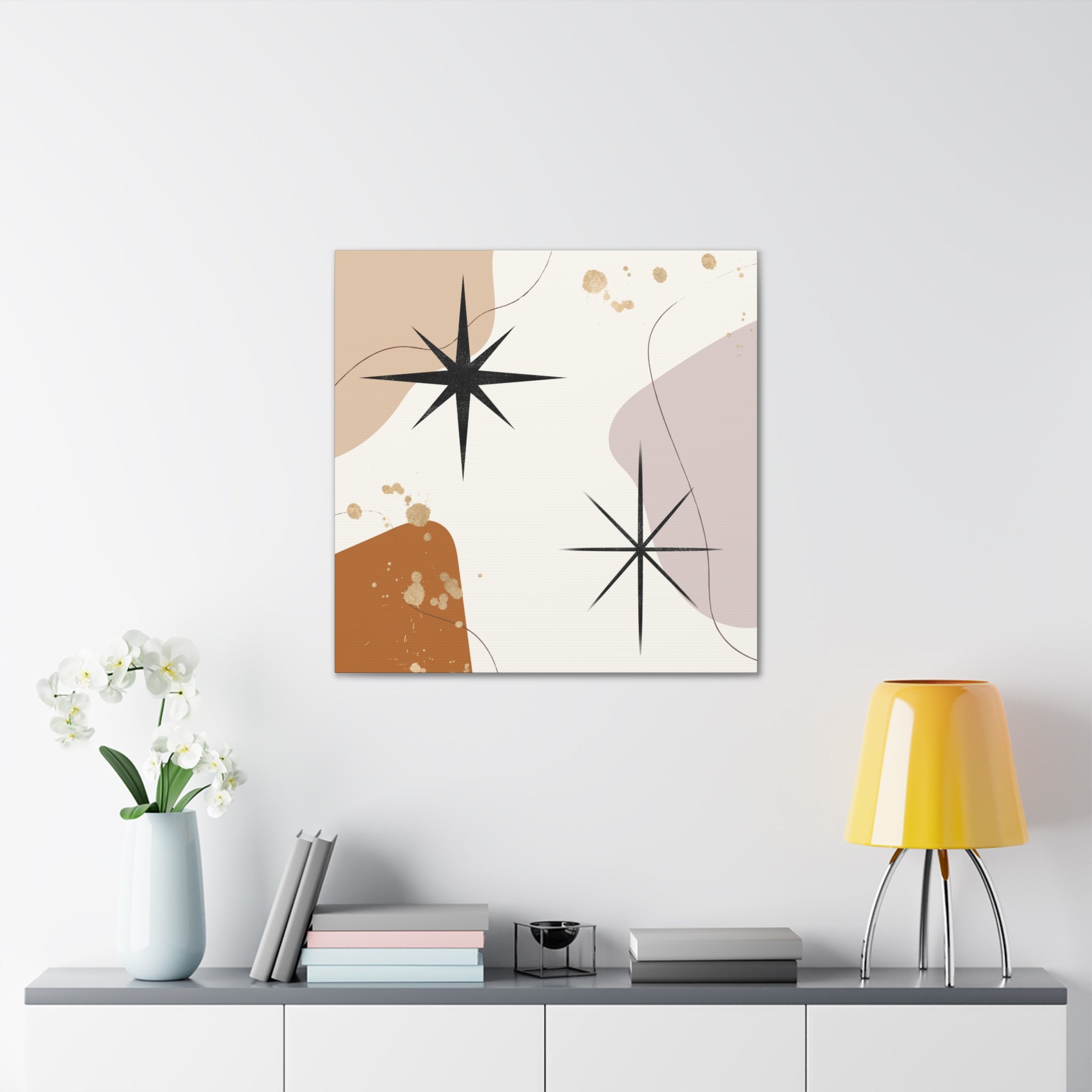 Bohemian Canvas Wall Art | Rust Pastel Beige Black