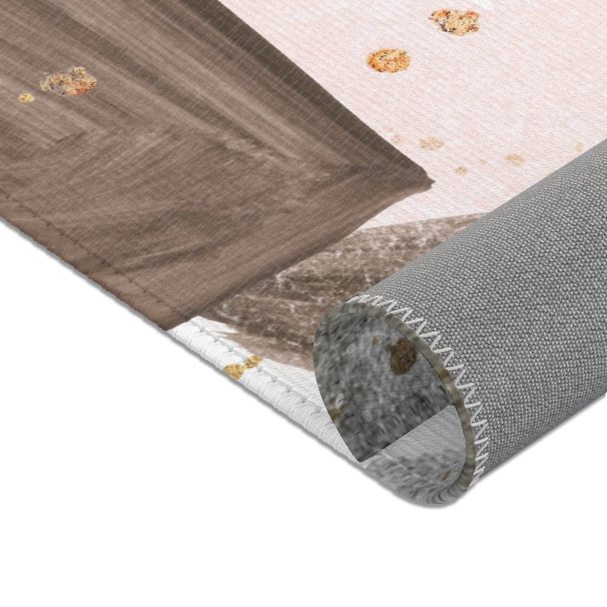 Abstract Area Rug | Watercolor Blush Pink, White Taupe Beige