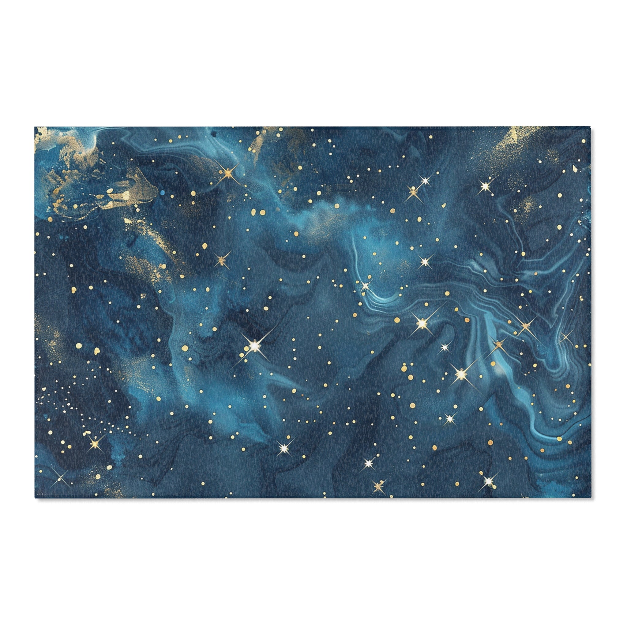 Abstract Area Rug | Celestial Sky Blue Whimsical Watercolor