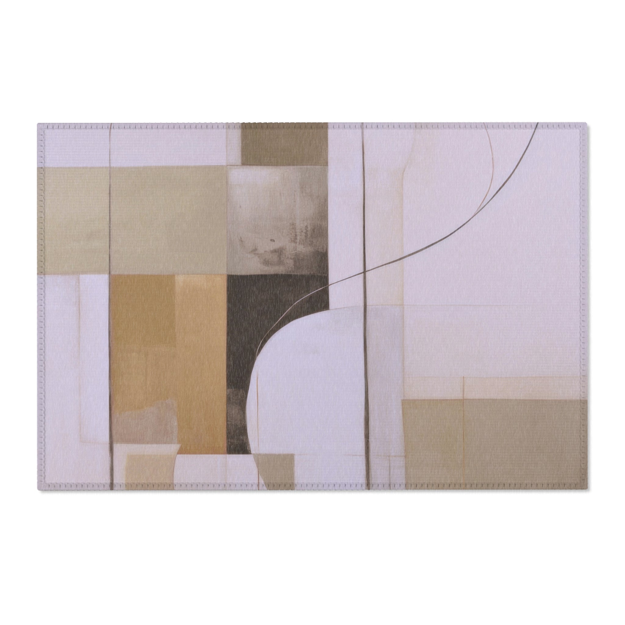 Modern Area Rug | Abstract Geometric Lavender Purple, Beige