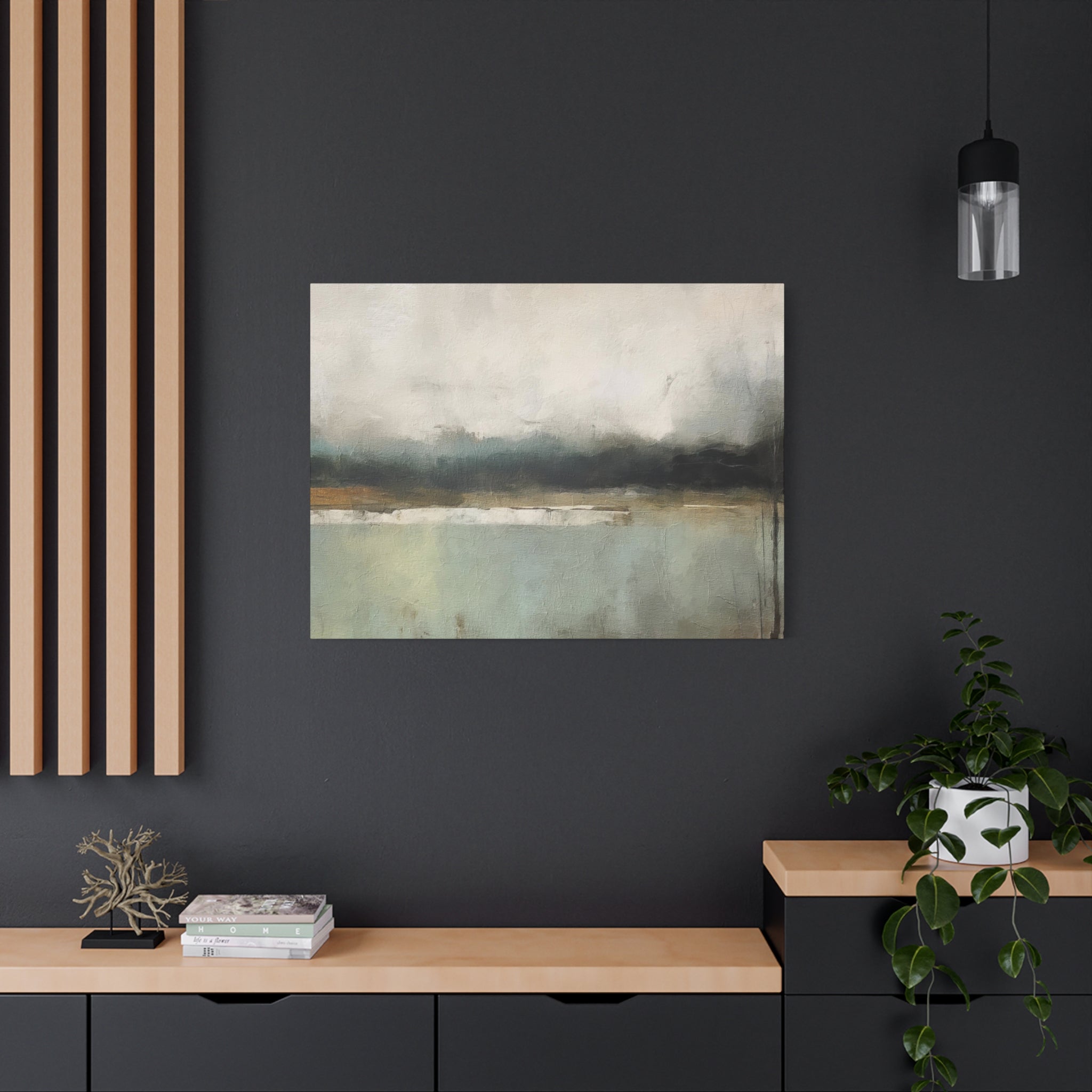 Abstract Coastal Horizon Matte Canvas Art — Stretched 1.25"