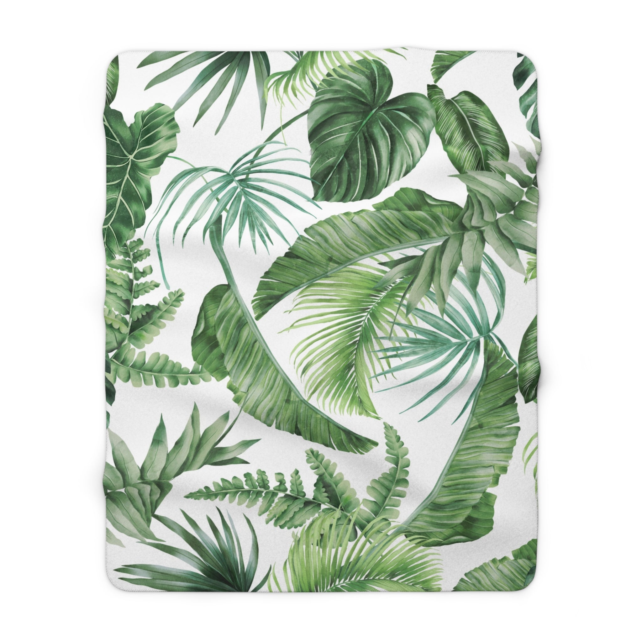Floral Throw Blanket | Jungle Monstera Palm Leaves