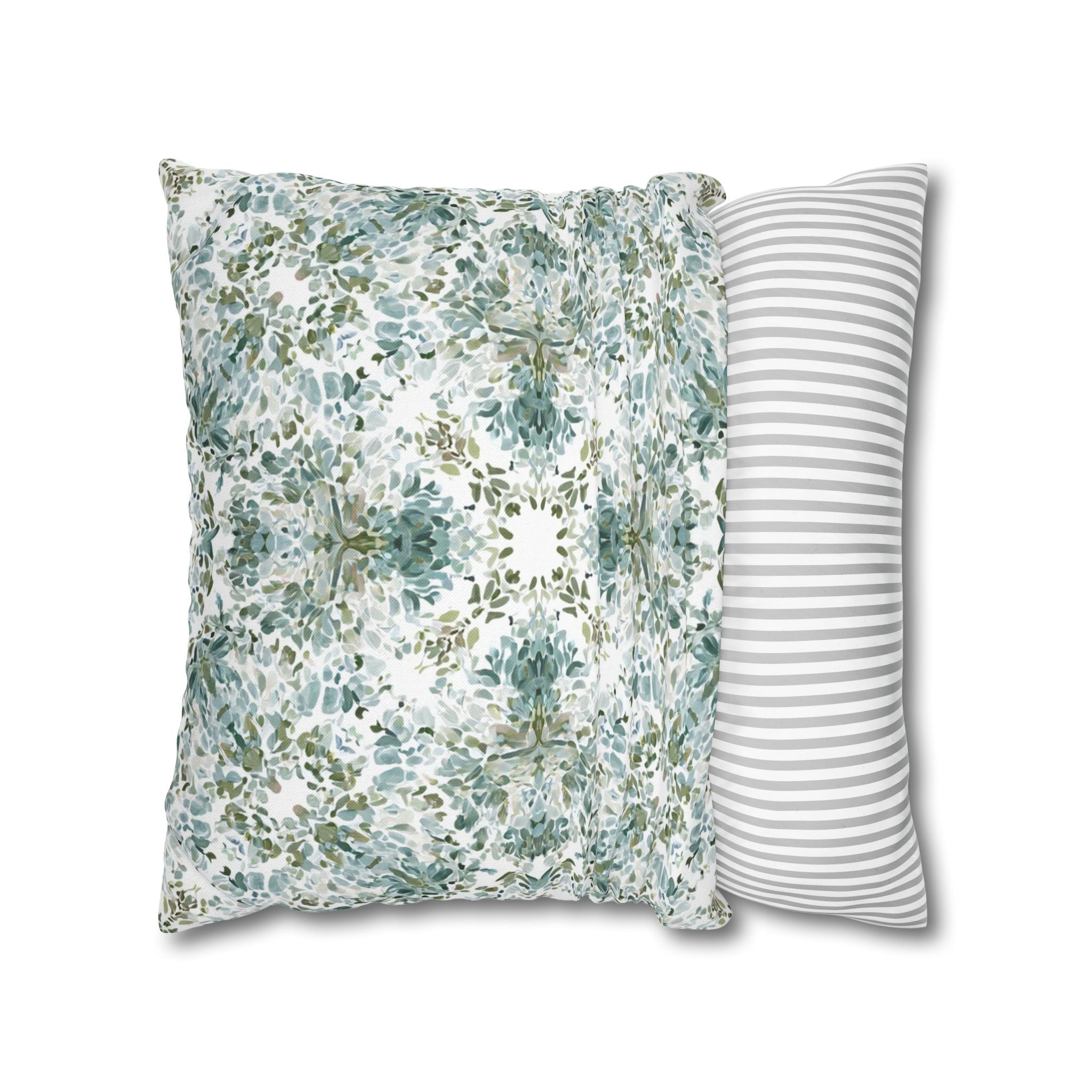 Kleidoscope Art Throw Pillow Cover | Blue Taupe Abstract Watercolor