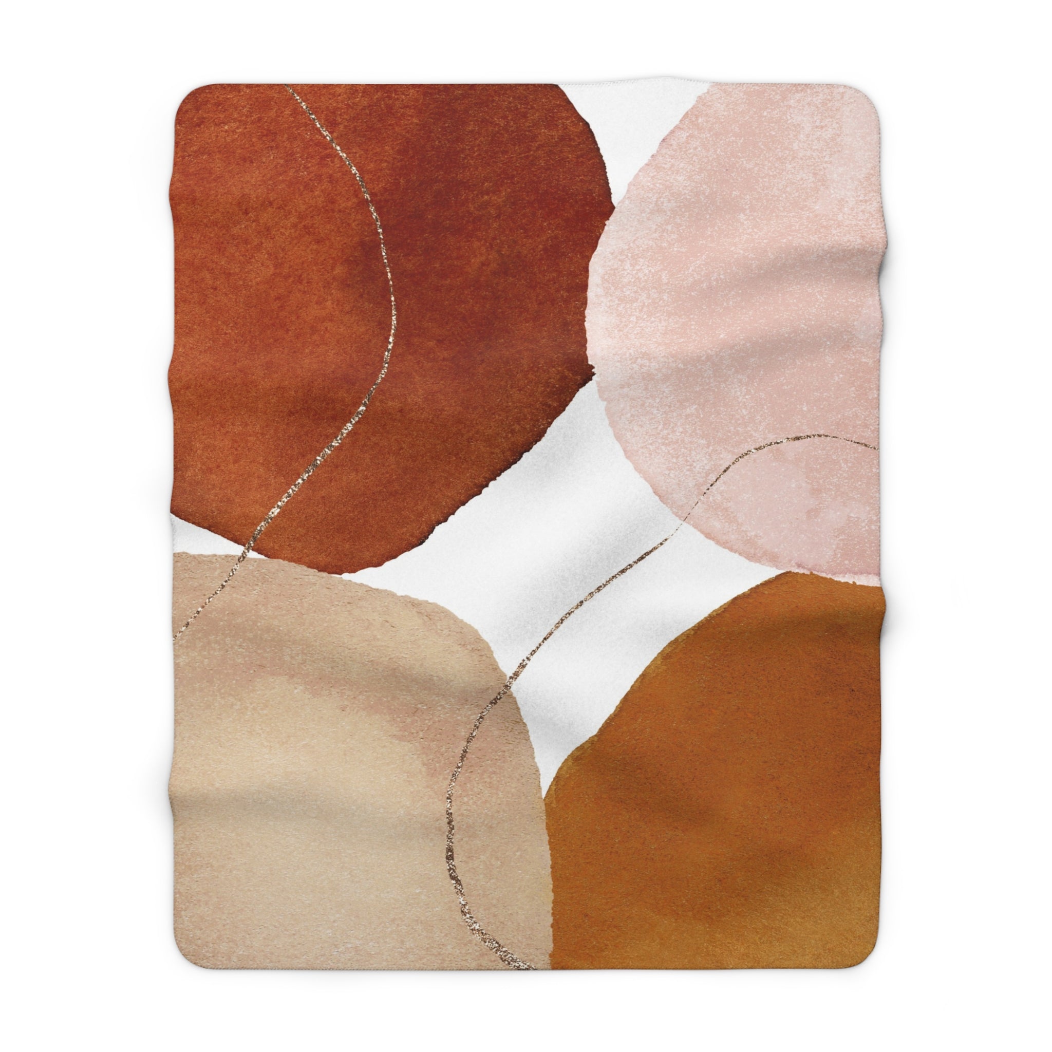 Comfy Blanket | Rust Beige, Blush Pink Watercolor