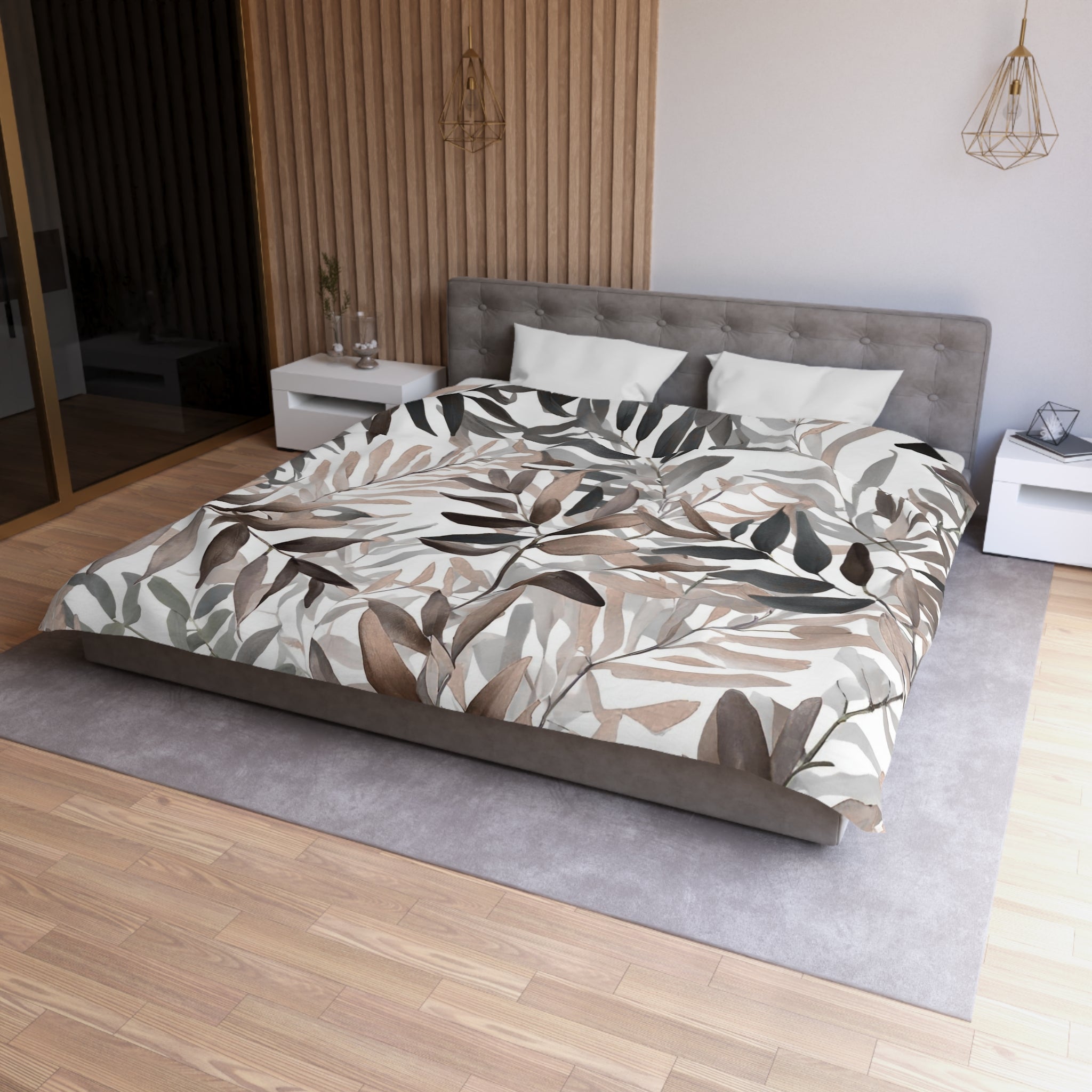 Floral Cotton Duvet, Pillow Cover | Nature Leaves Bedroom Decor