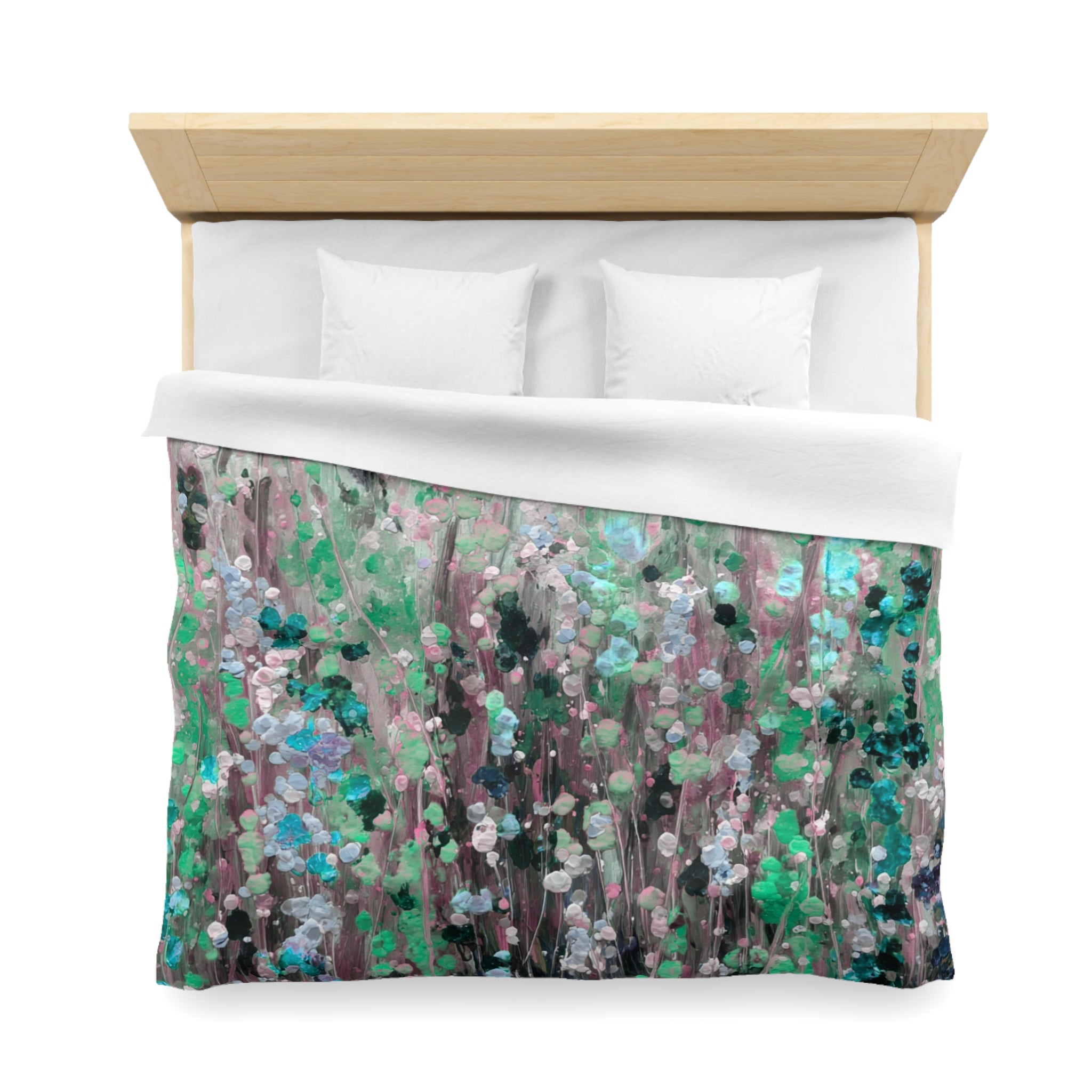 Floral Duvet, Pillow Cover | Mint Grey Bedroom Decor