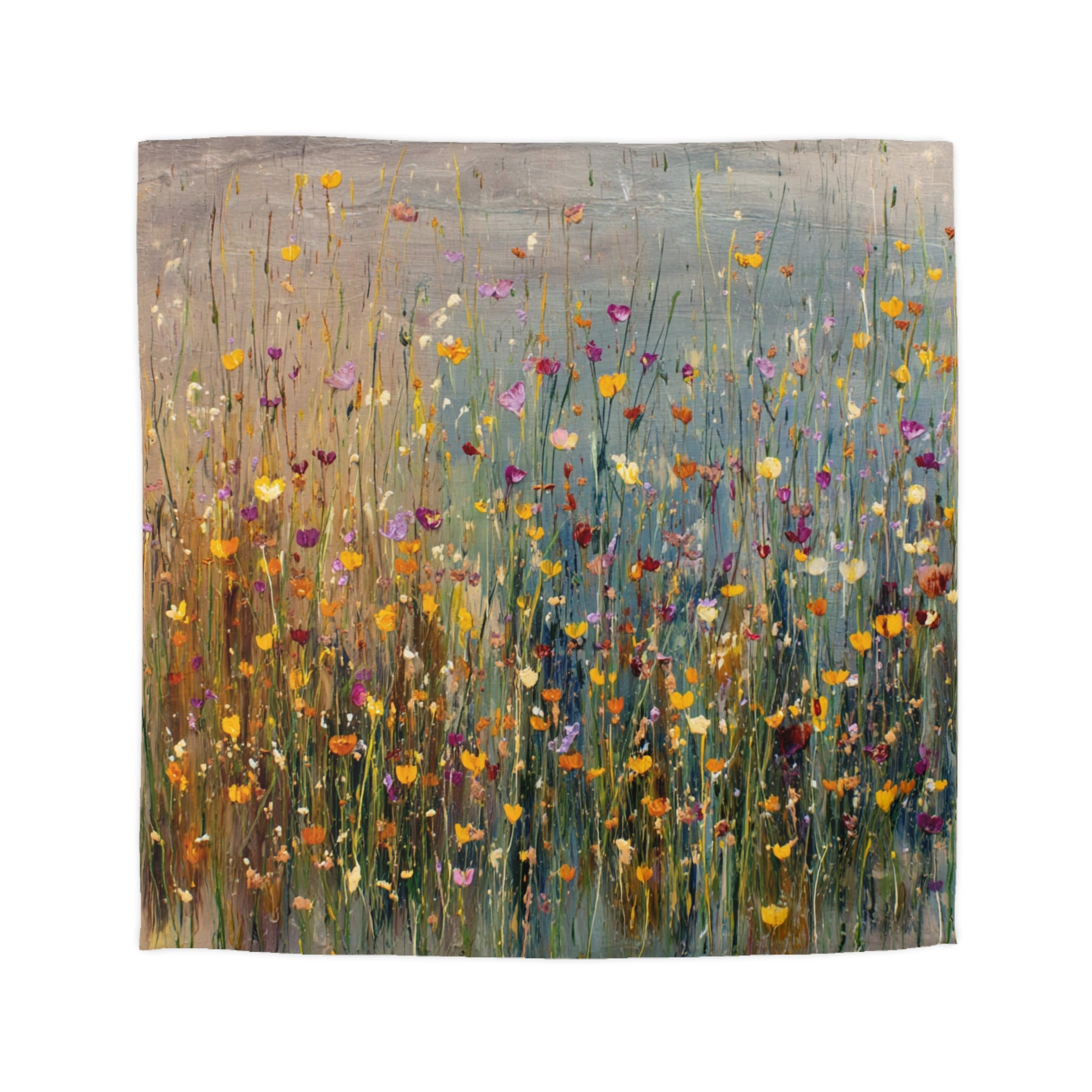 Floral Duvet, Pillow Cover | Grey Orange Bedroom Decor