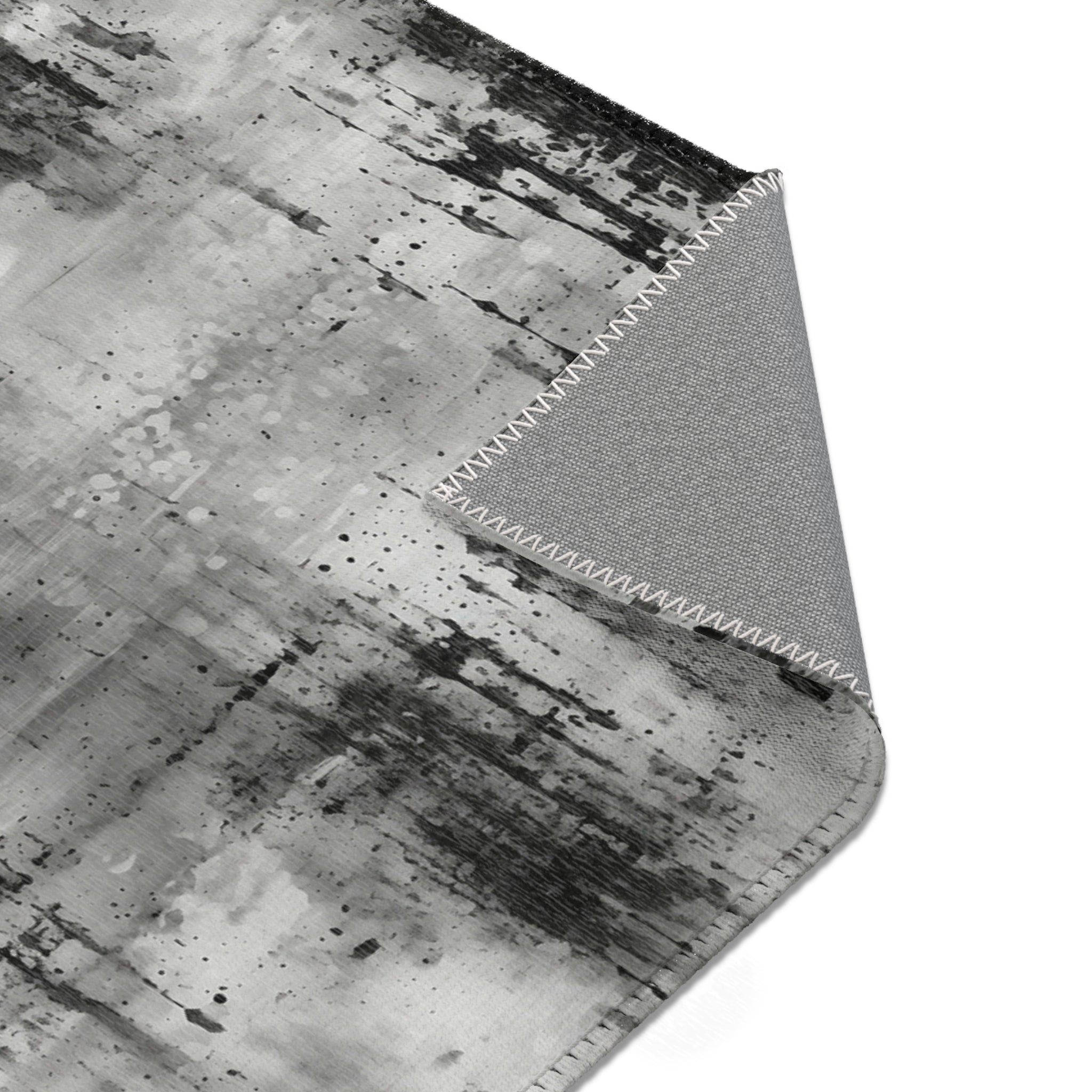 Abstract Ombre Area Rug | Grey Black Watercolor Artsy Rug