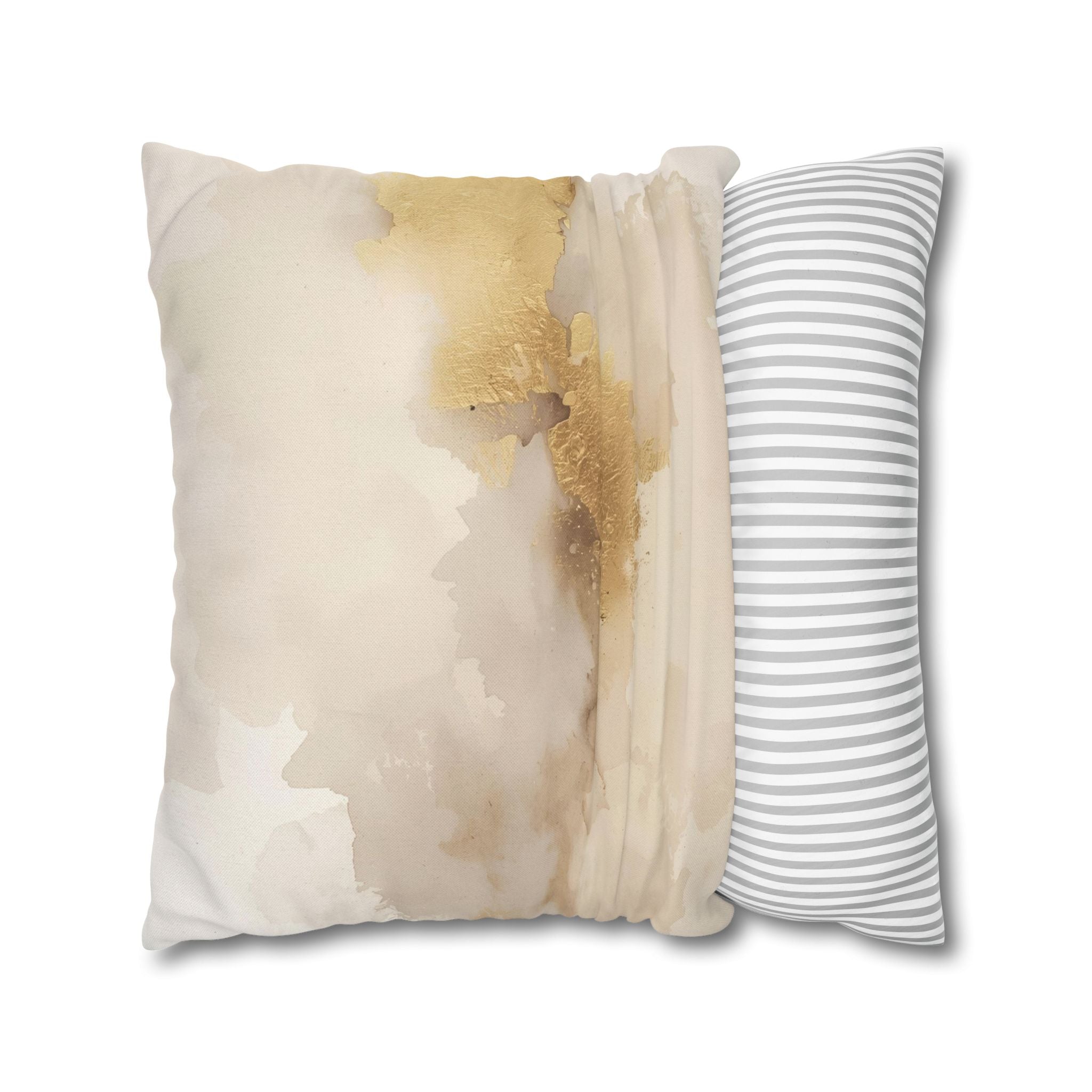 Abstract Pillow Cover | Earthy Neutral Beige Muted Gold Ombre