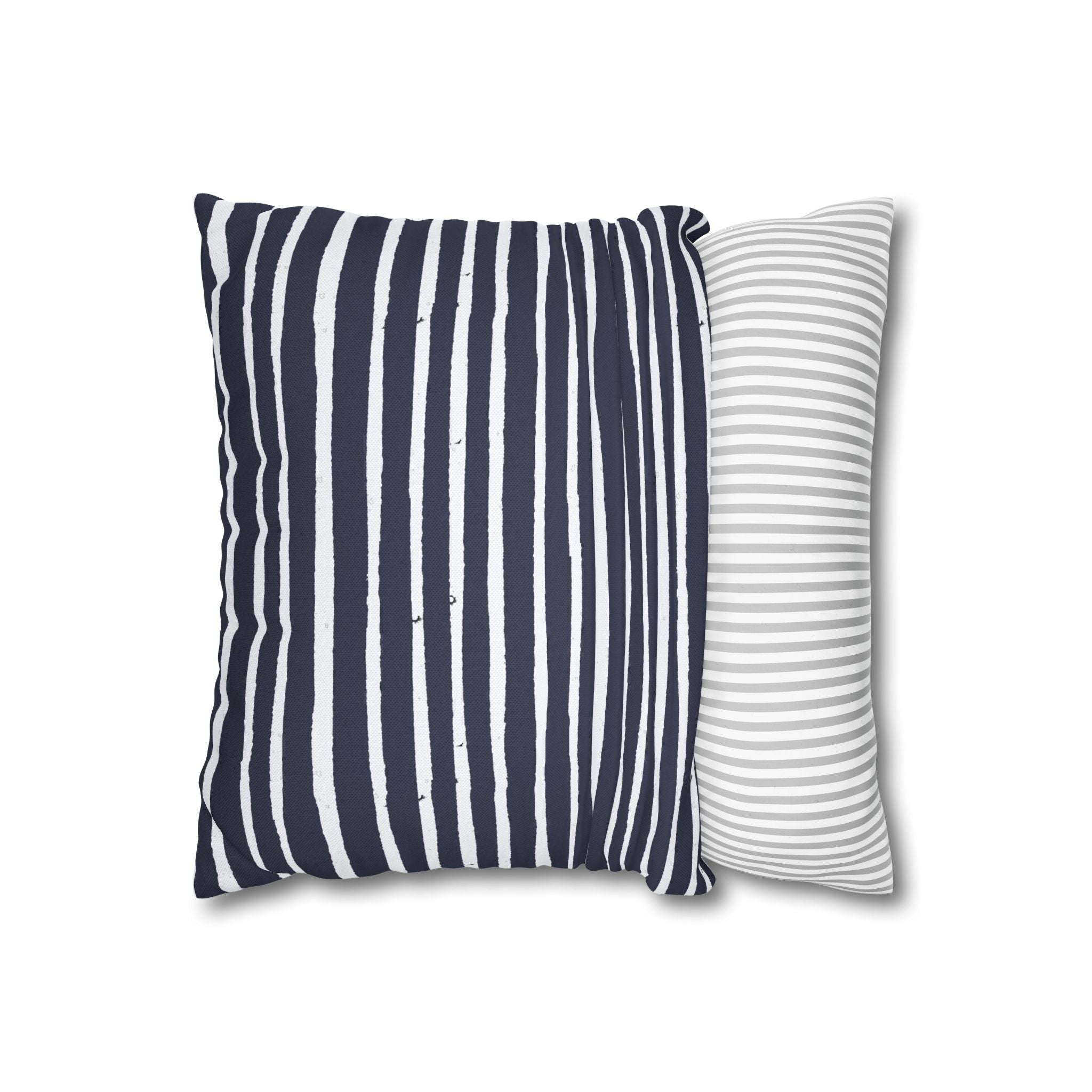 Abstract Pillow Cover | Navy Blue White Stripes Pillowcase