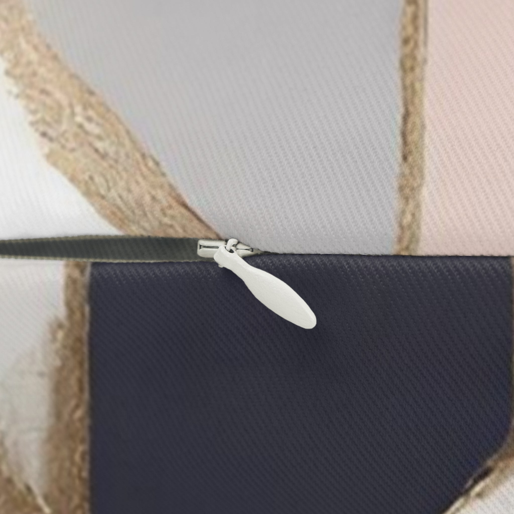 Lumbar Pillow | White, Muted Gold, Navy blue