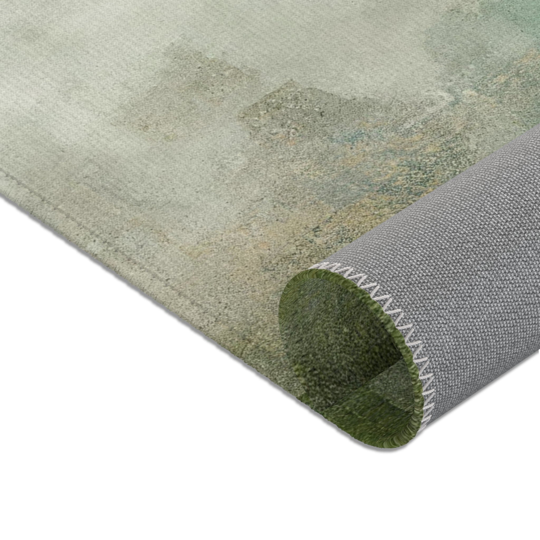 Abstract Large Area Rug | Sage Moss Green Ombre