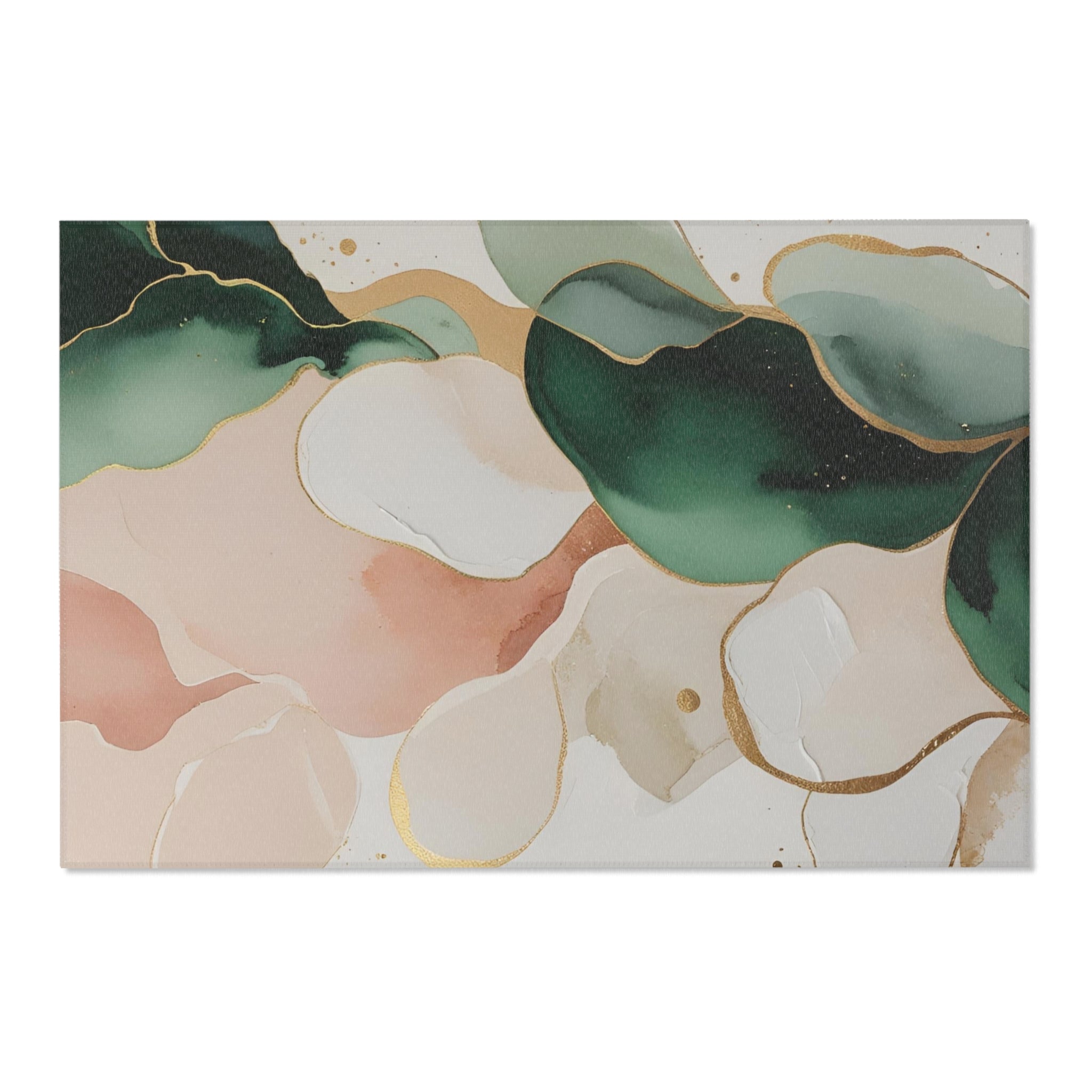 Abstract Area Rug | Sage Green, Blush Pink Ivory White Watercolor